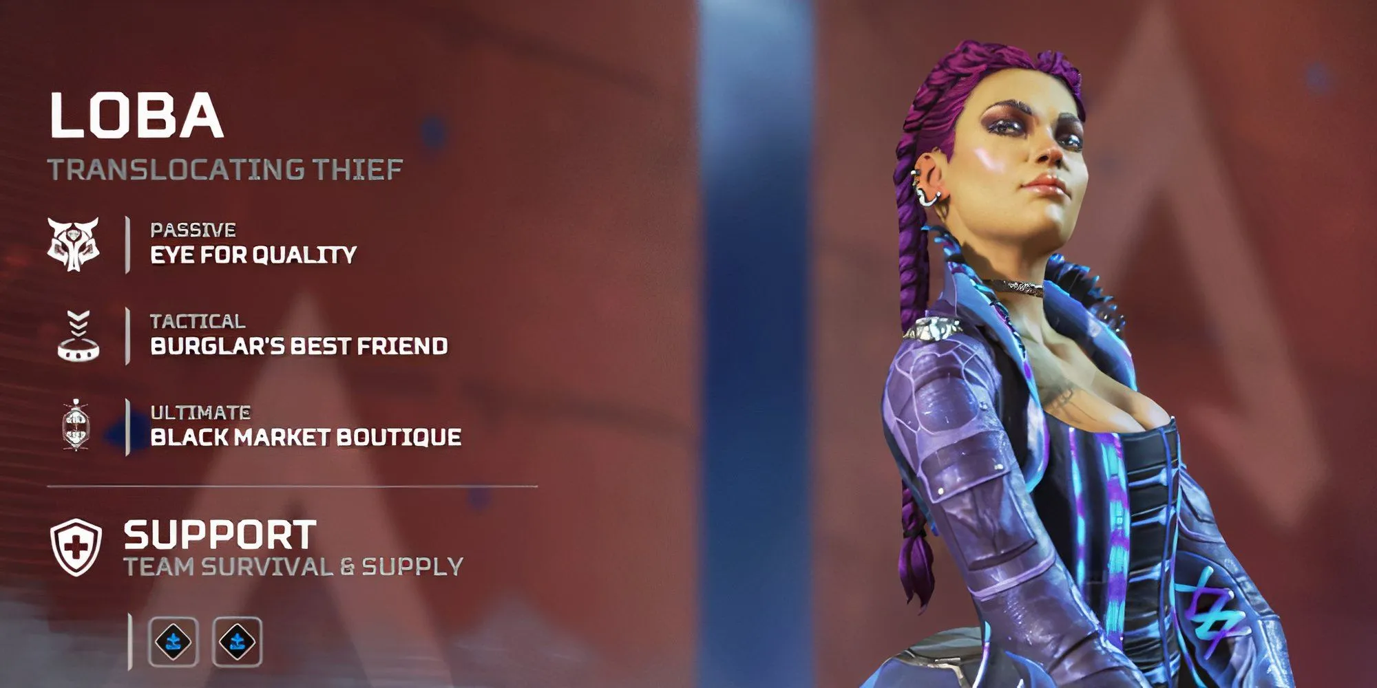 Apex Legends Loba đứng trước một Black Market Boutique đang hoạt động