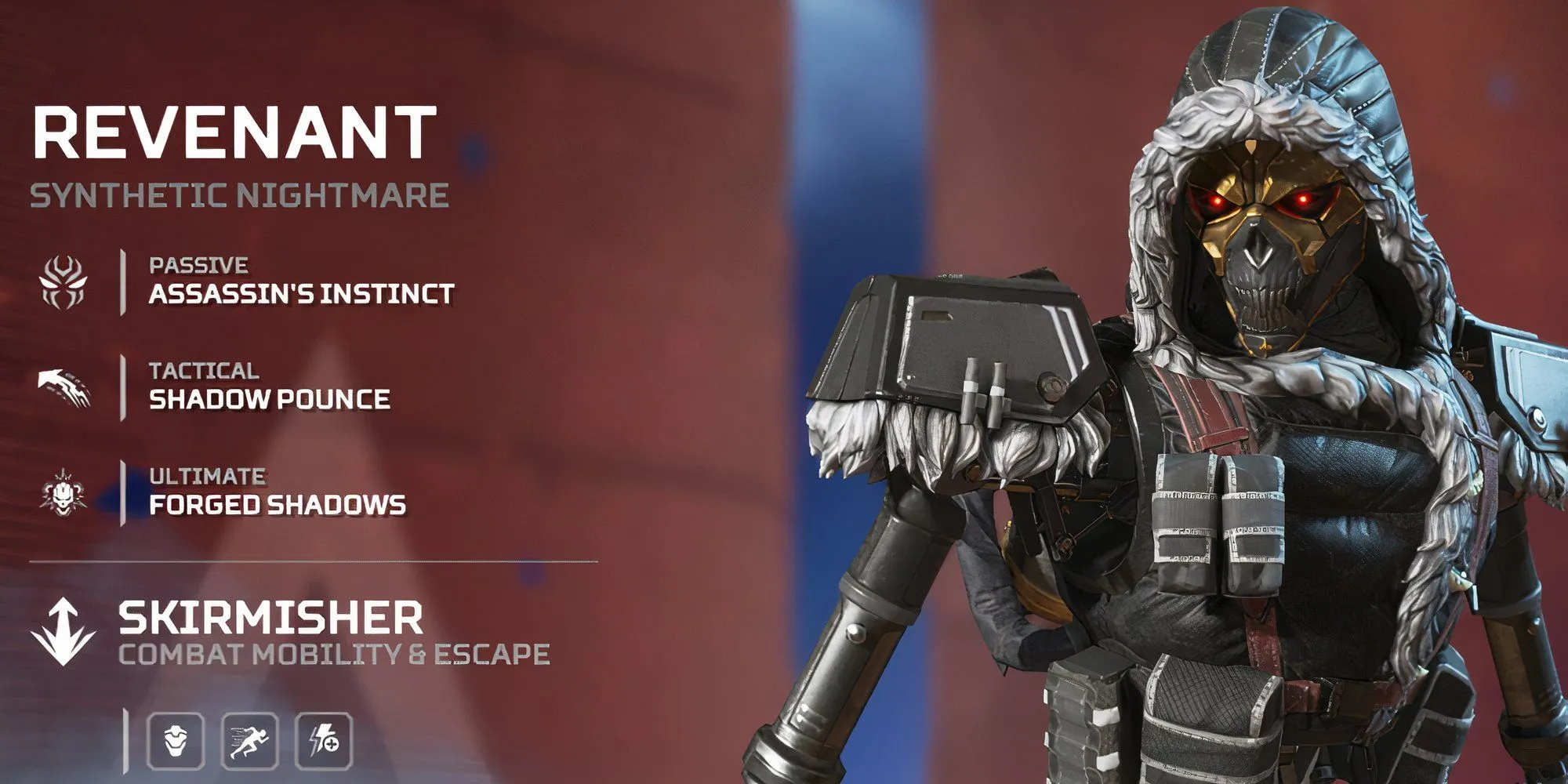 Apex Legends Revenant đứng thẳng người, tay cầm vũ khí