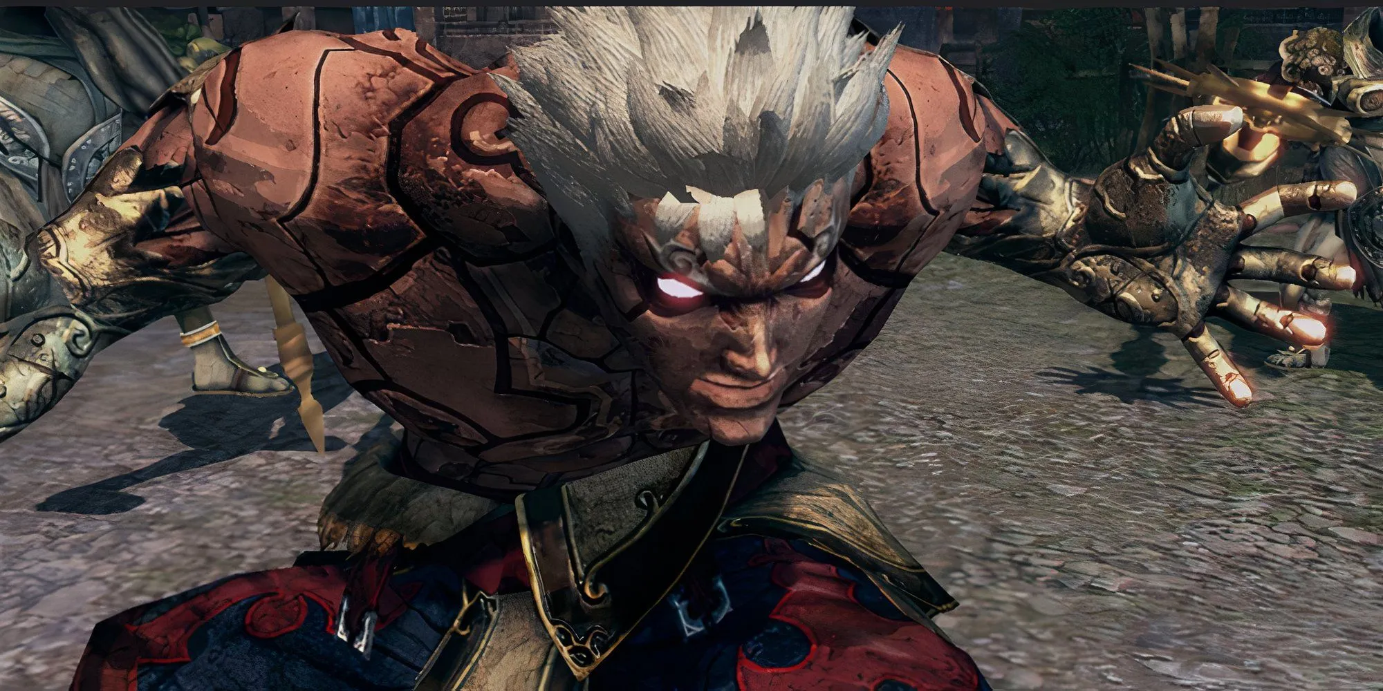 Asura chuẩn bị tung đòn tấn công mạnh mẽ trong game Asura's Wrath
