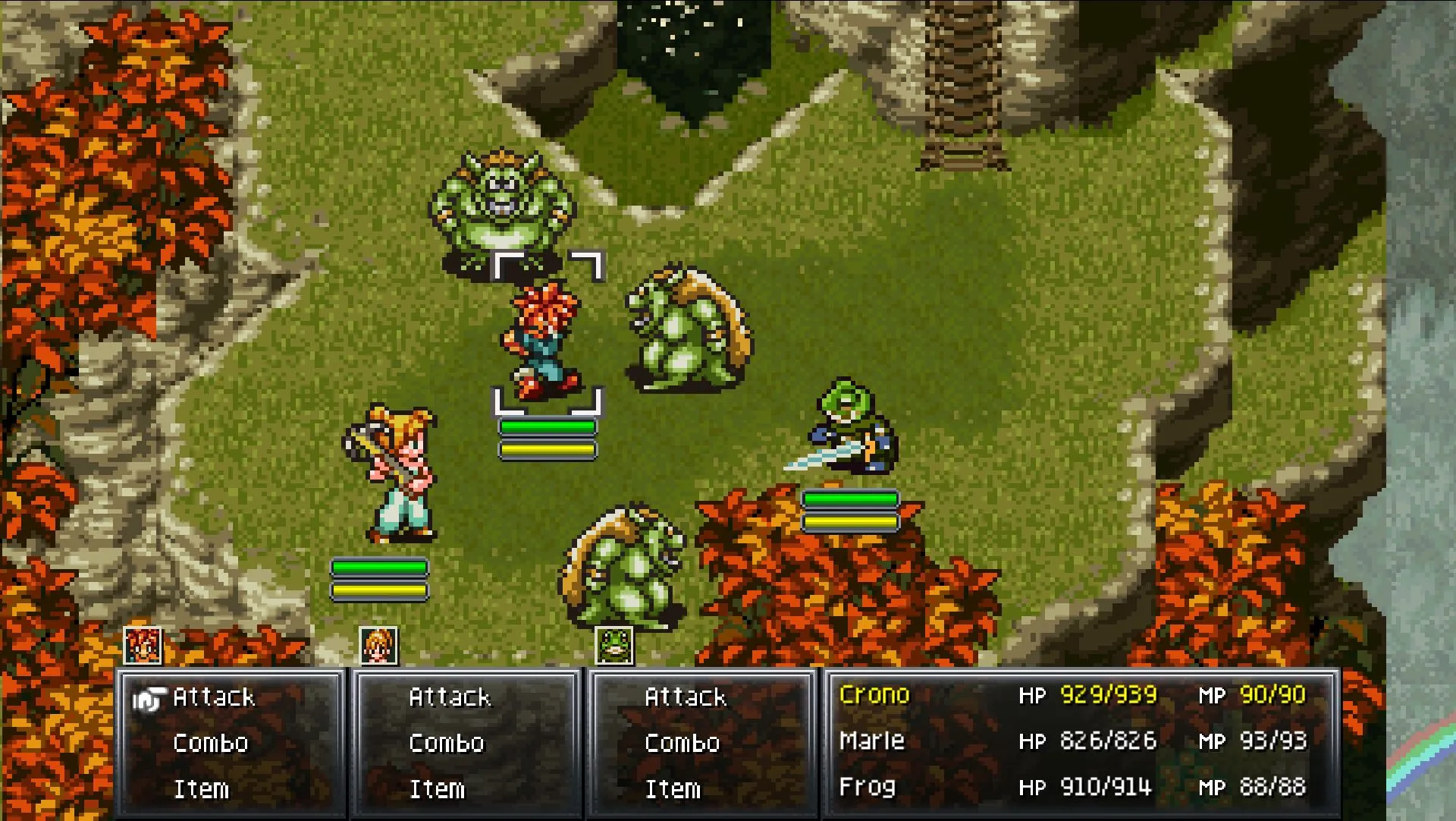 Cảnh chiến đấu trong tựa game JRPG kinh điển Chrono Trigger