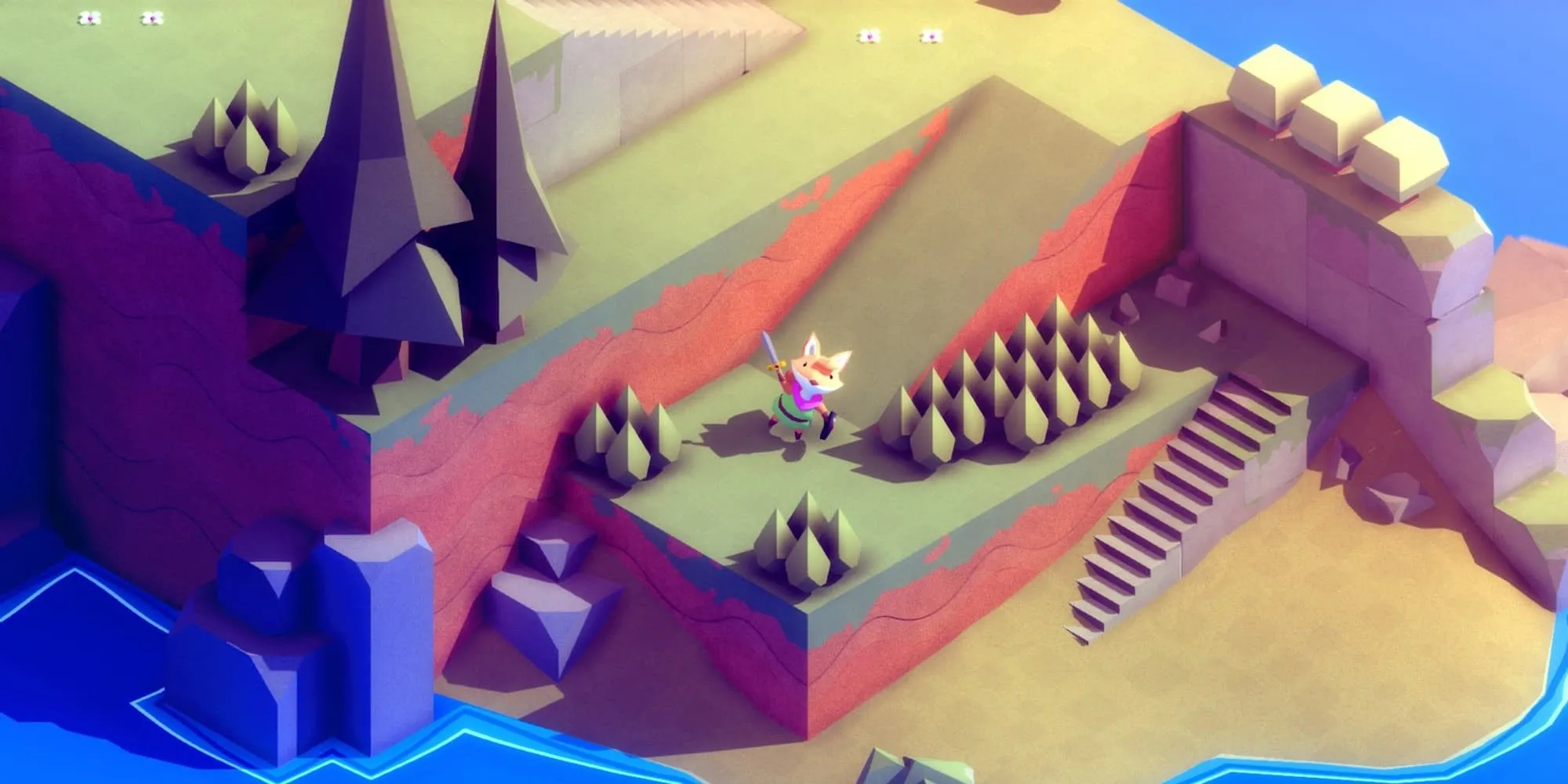 Chú cáo nhỏ giương kiếm trong game phiêu lưu Soulslike Tunic