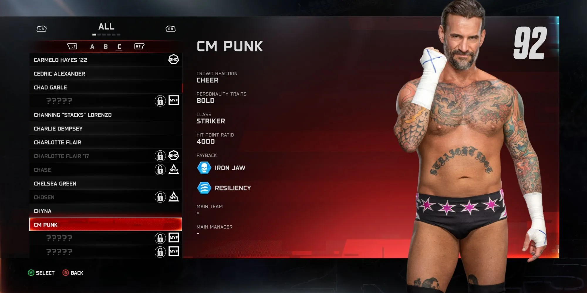 CM Punk sẵn sàng tung combo đòn đánh với phong cách Striker đặc trưng trong WWE 2K25