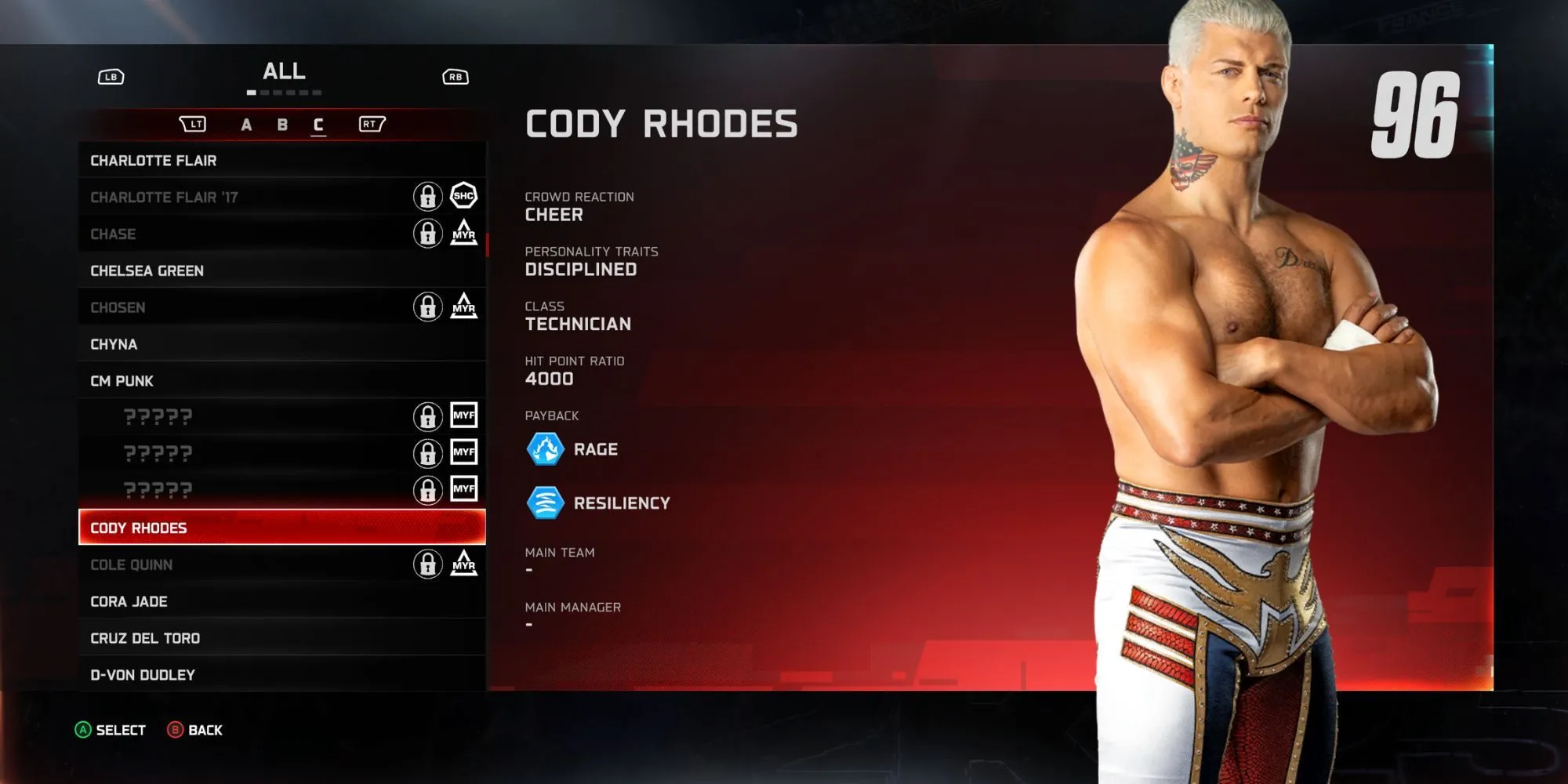 Cody Rhodes, bậc thầy kỹ thuật, đại diện cho lớp nhân vật Technician trong WWE 2K25