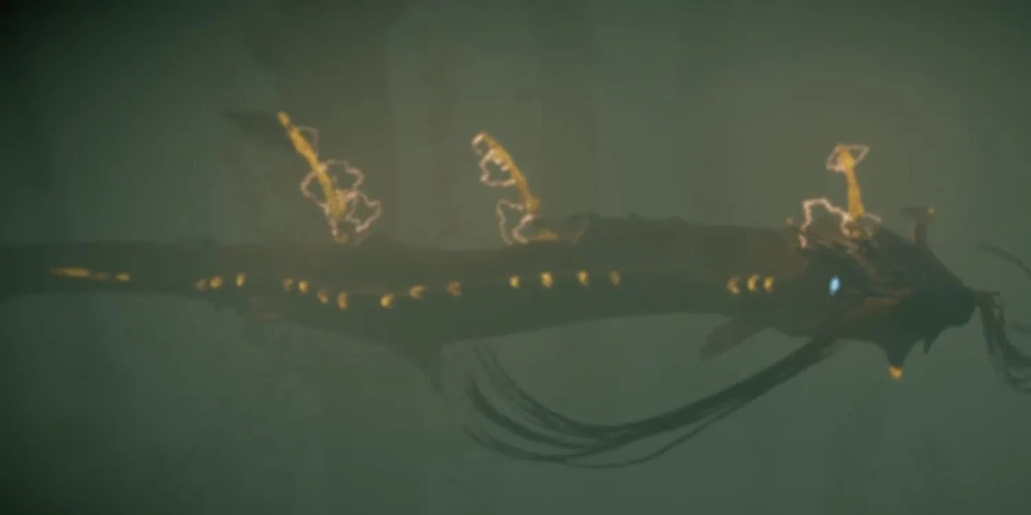 Colossus thứ 7 - Hydrus trong Shadow of the Colossus đang bơi dưới nước