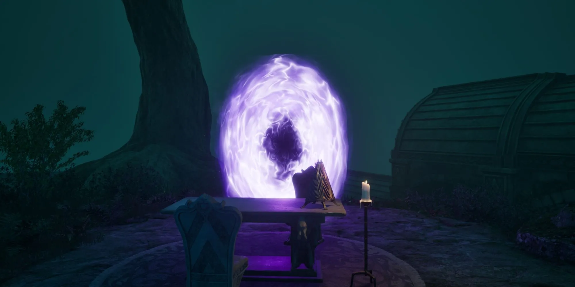 Cổng thoát hiểm giúp người chơi quay trở lại Cyrodiil từ Shivering Isles trong The Elder Scrolls IV Oblivion Remastered