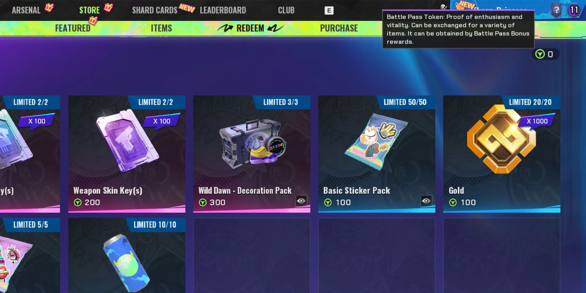 Đổi Token Battle Pass lấy Vàng trong game FragPunk