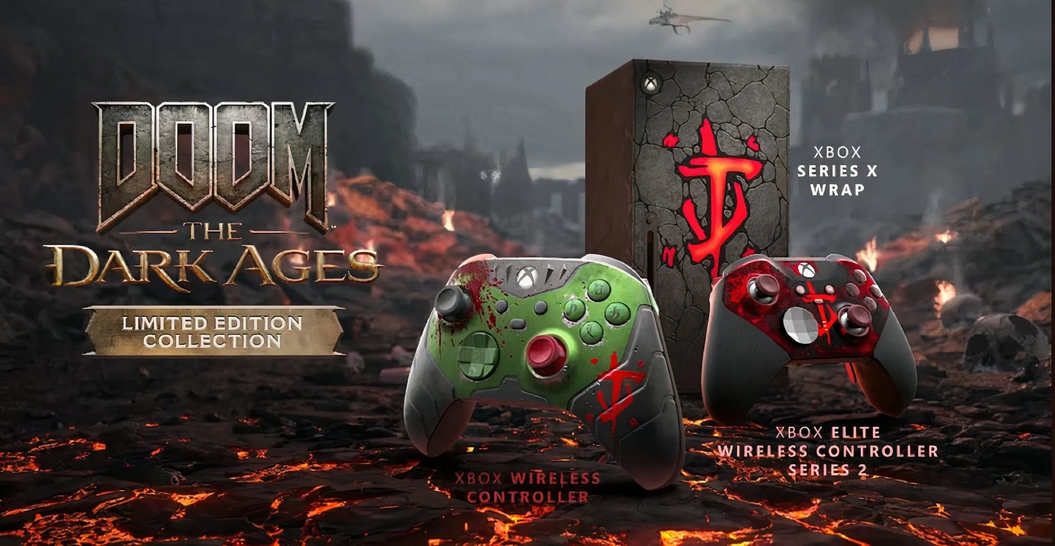 DOOM The Dark Ages Elite Controller and Series X Console Wrap