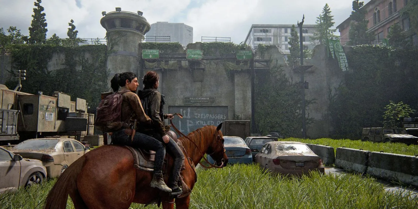 Ellie cưỡi ngựa qua thành phố Seattle đổ nát trong The Last of Us Part Two