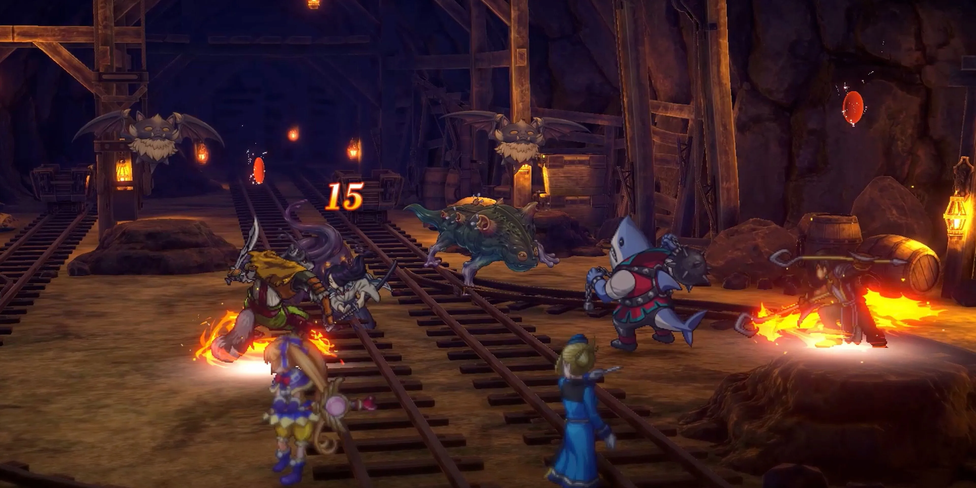Gameplay chiến đấu trong Eiyuden Chronicle Hundred Heroes