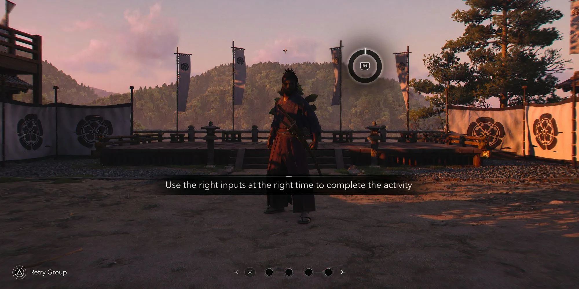 Giao diện hướng dẫn combo trong Assassin's Creed Shadows