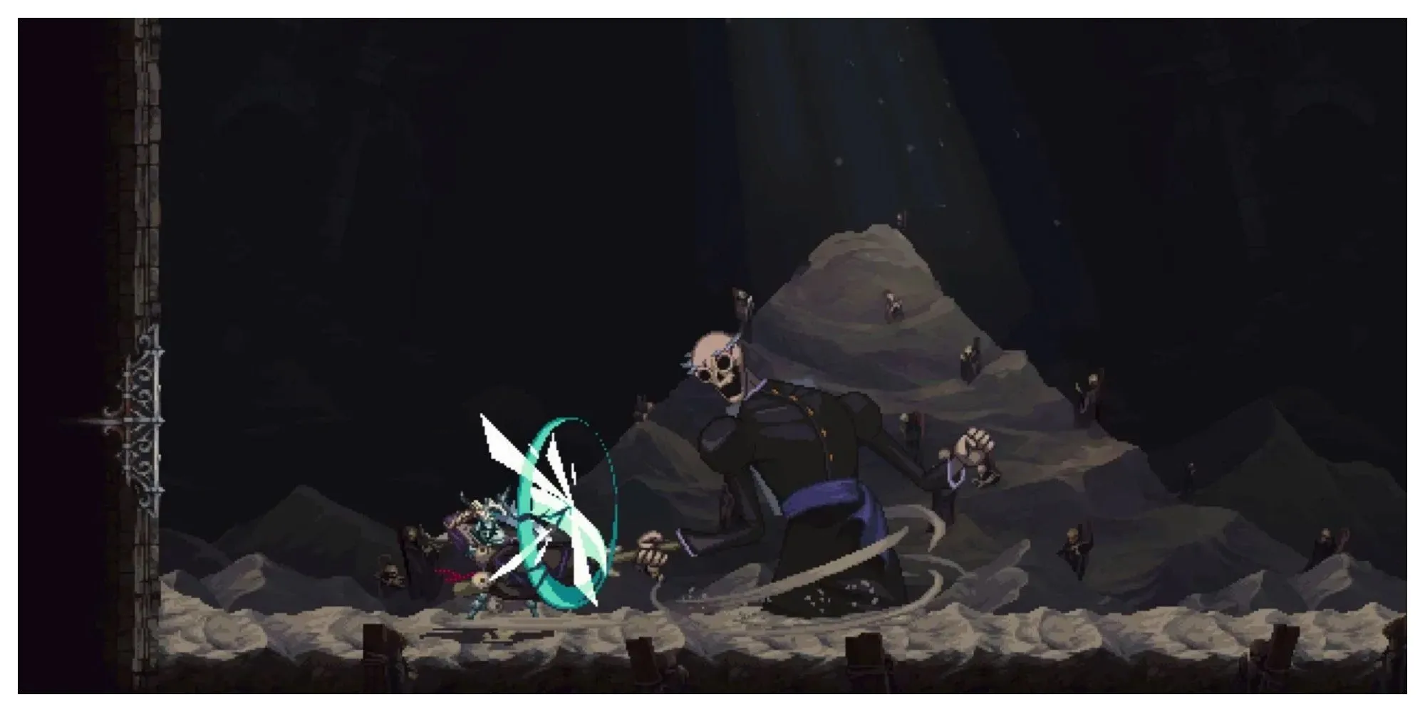 Great Preceptor Radamés với cây chùy khổng lồ trong Blasphemous 2