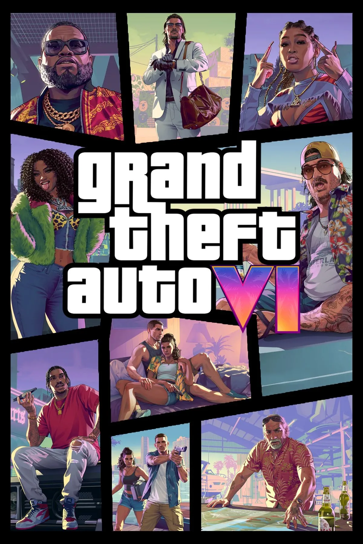 Hình ảnh bìa (cover art) dự kiến của tựa game Grand Theft Auto 6