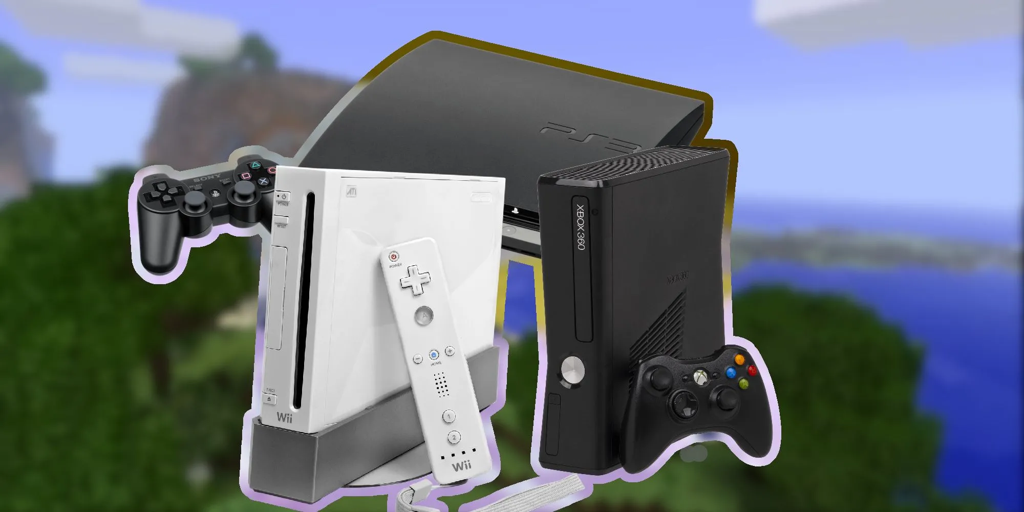 Hình ảnh các máy console thế hệ thứ bảy: Wii, PS3 và Xbox 360