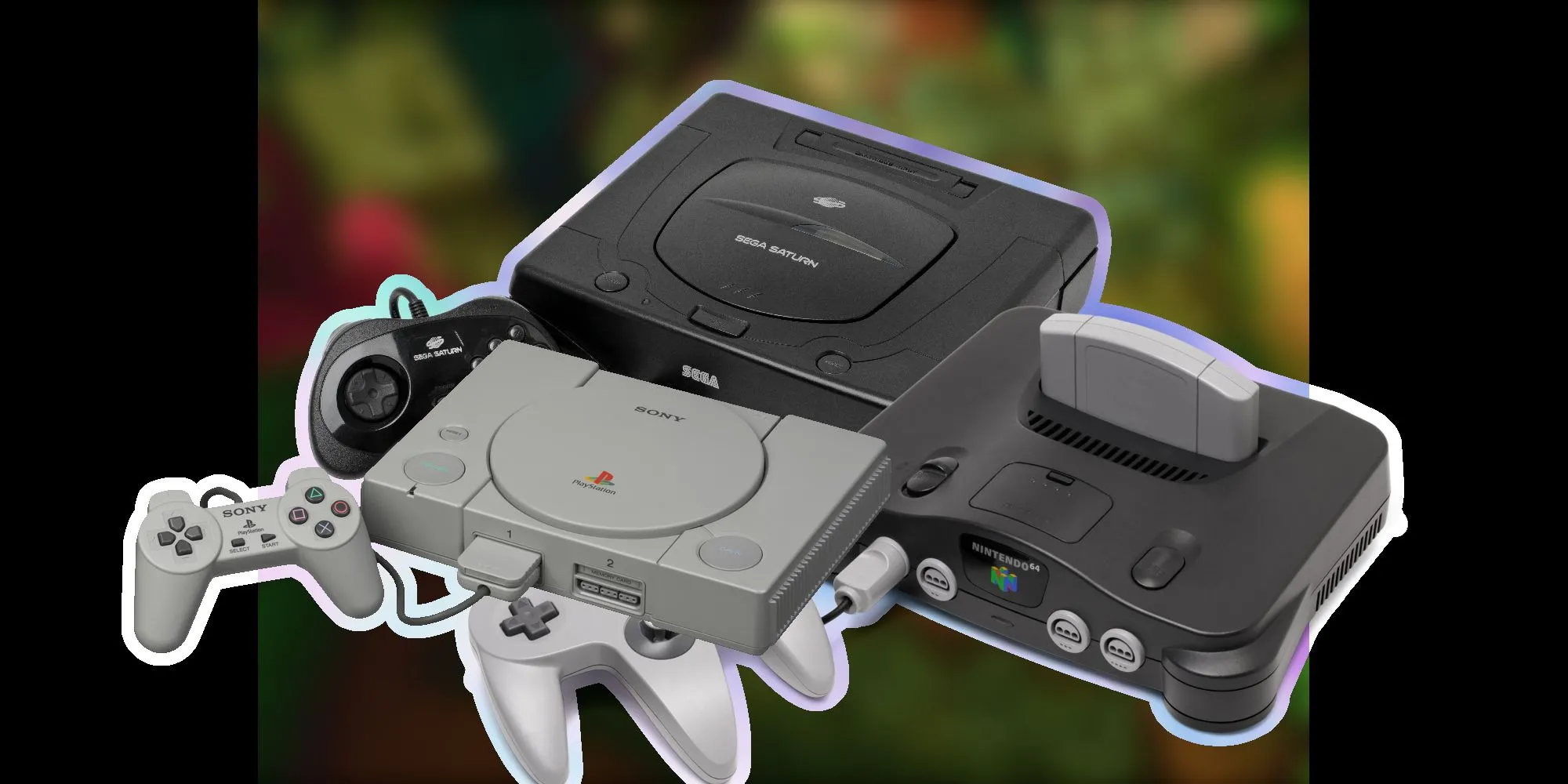 Hình ảnh các máy console thế hệ thứ năm: PS1, Sega Saturn và N64
