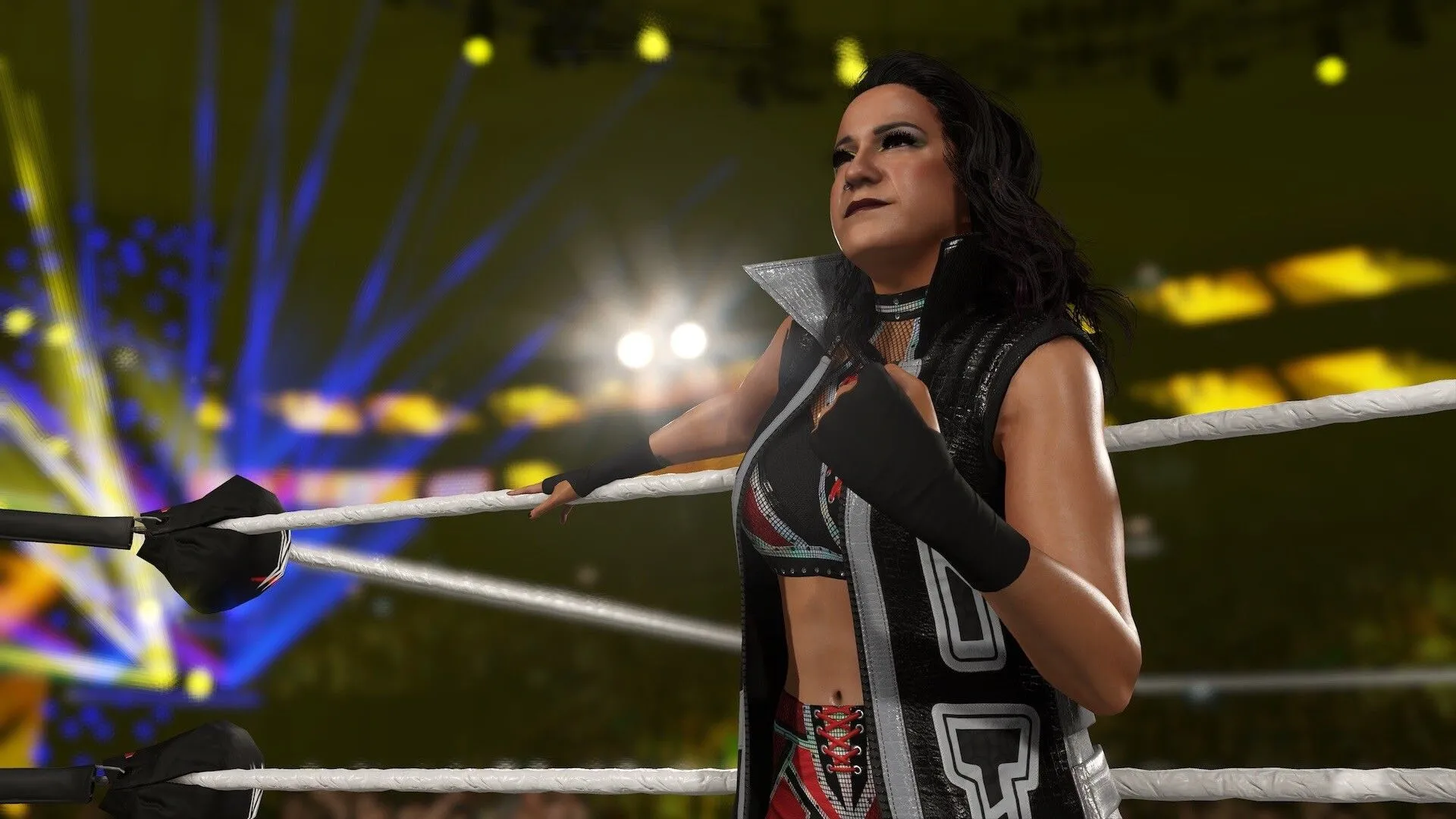 Hình ảnh đồ họa chi tiết về sàn đấu và nhân vật trong WWE 2K25