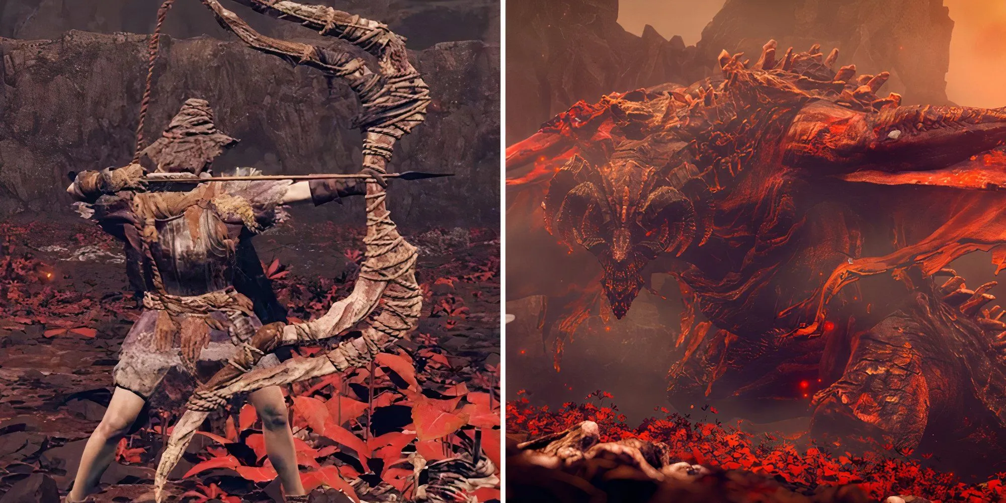 Hình ảnh NPC Drake Warrior Igon trong trang phục chiến binh rồng, đứng trên đỉnh núi trong bối cảnh của Elden Ring: Shadow of the Erdtree.