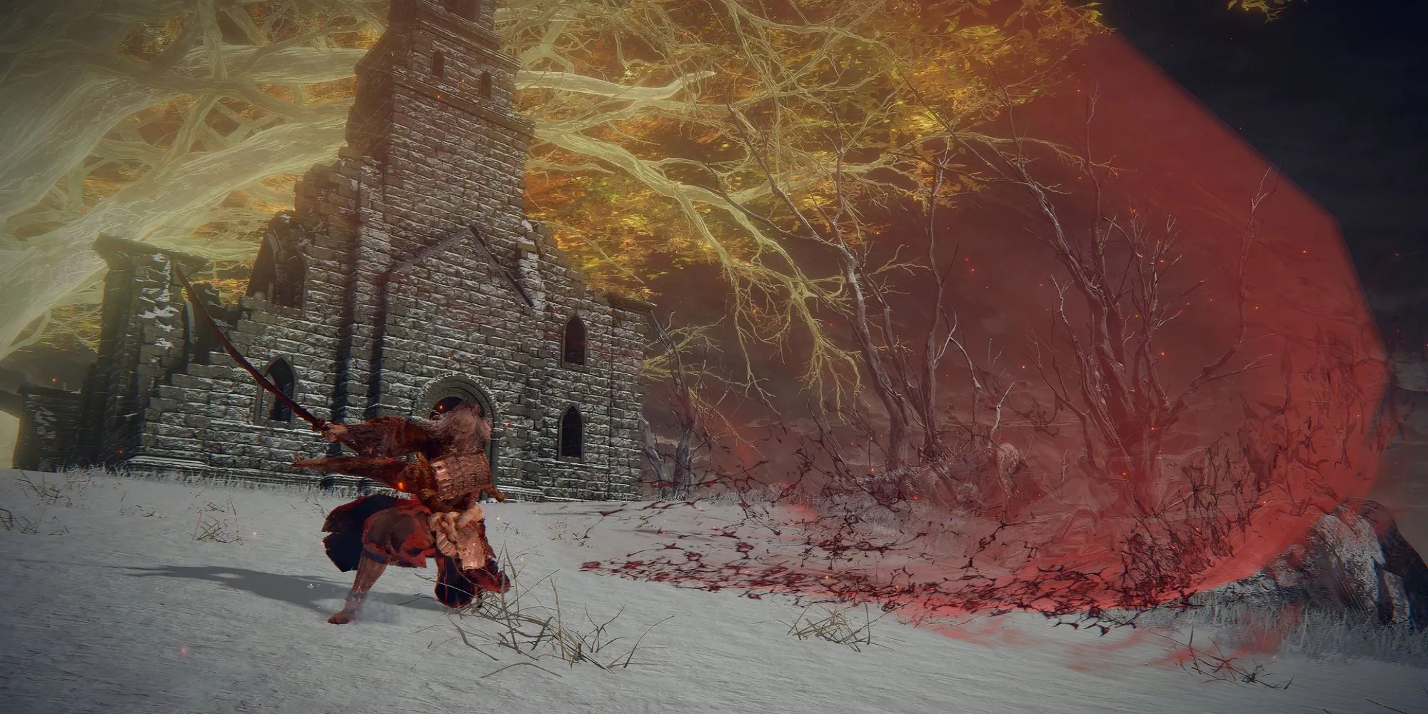 Katana Rivers of Blood với hiệu ứng máu trong Elden Ring