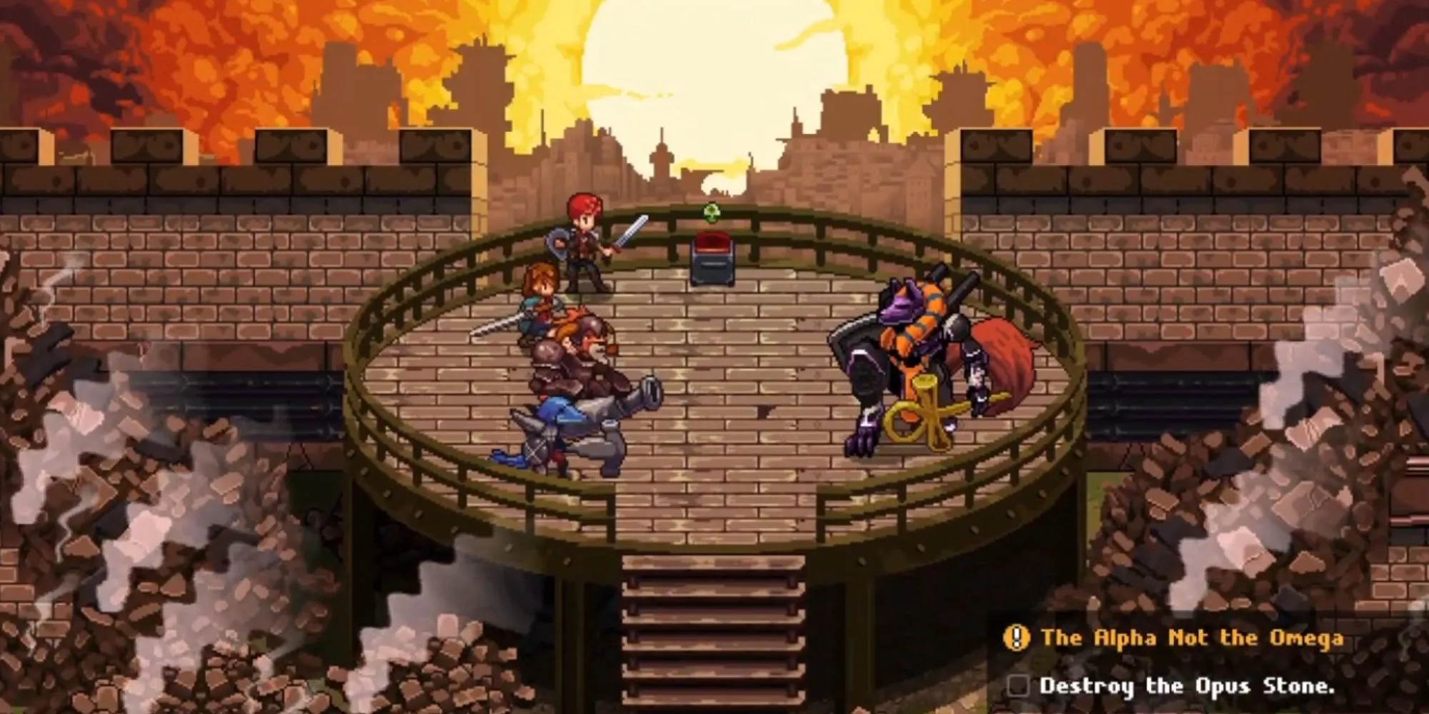 Khung cảnh mở đầu trong Chained Echoes, một game RPG indie đầy tham vọng