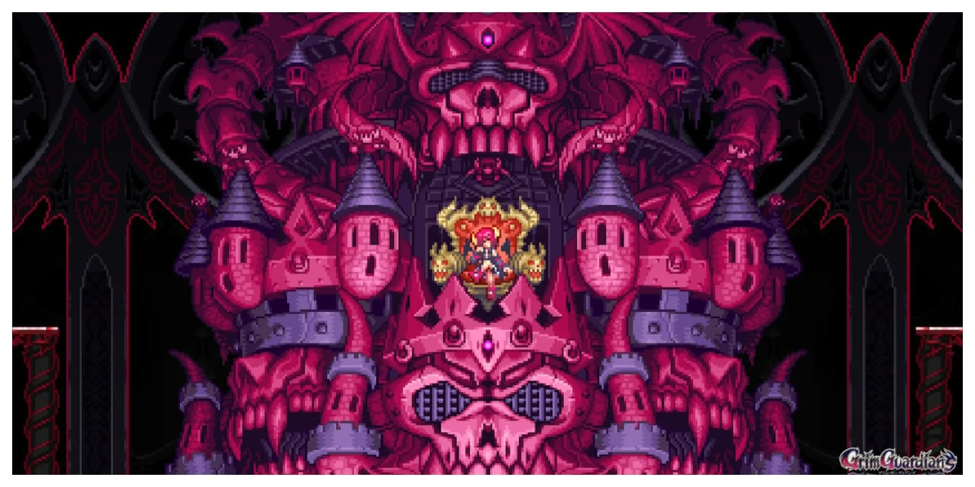 Kurona và lâu đài mini trong Gal Guardians Demon Purge