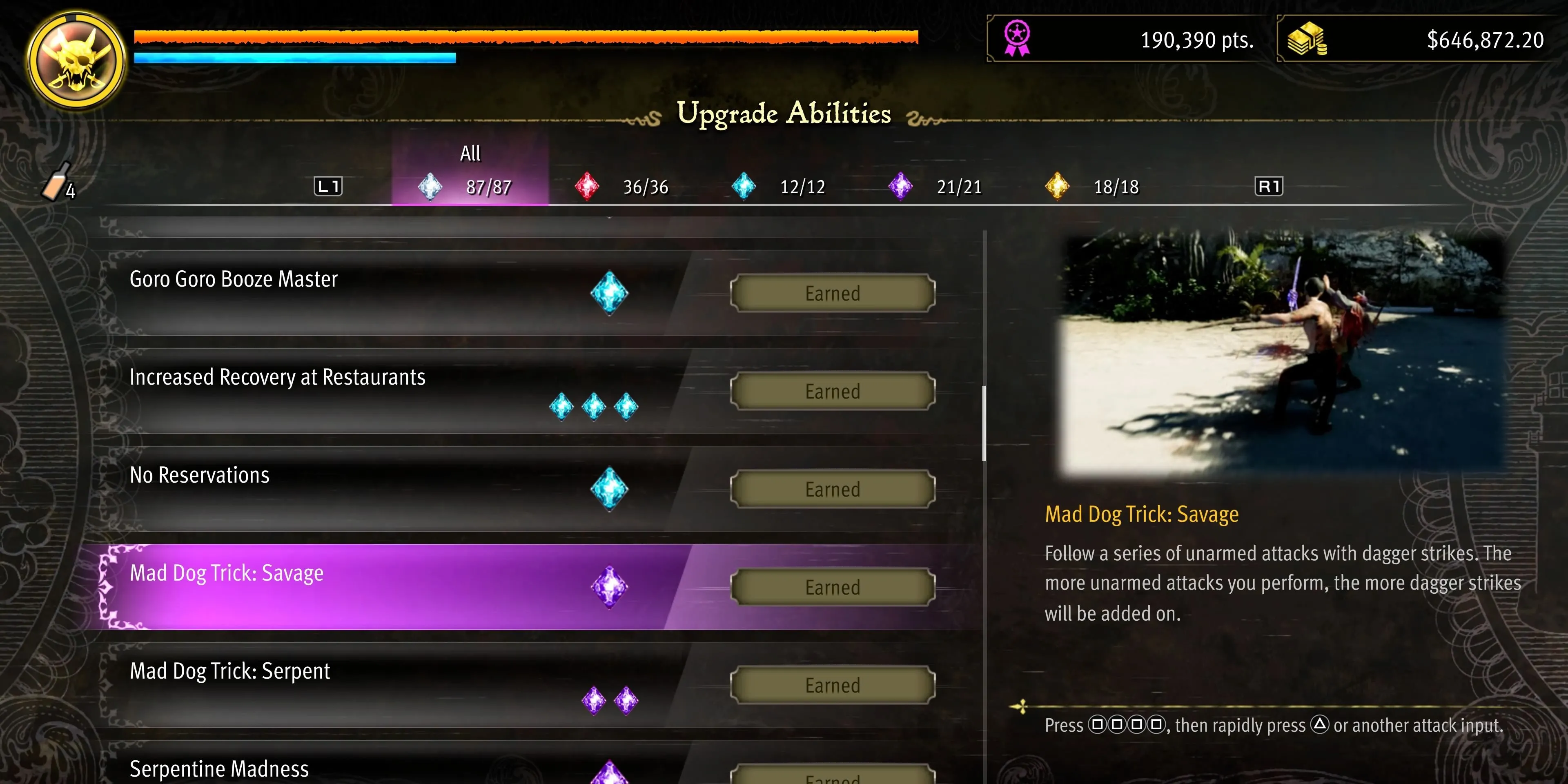 Kỹ năng Savage - đòn tấn công liên hồi cực mạnh của Majima trong Like a Dragon Pirate Yakuza