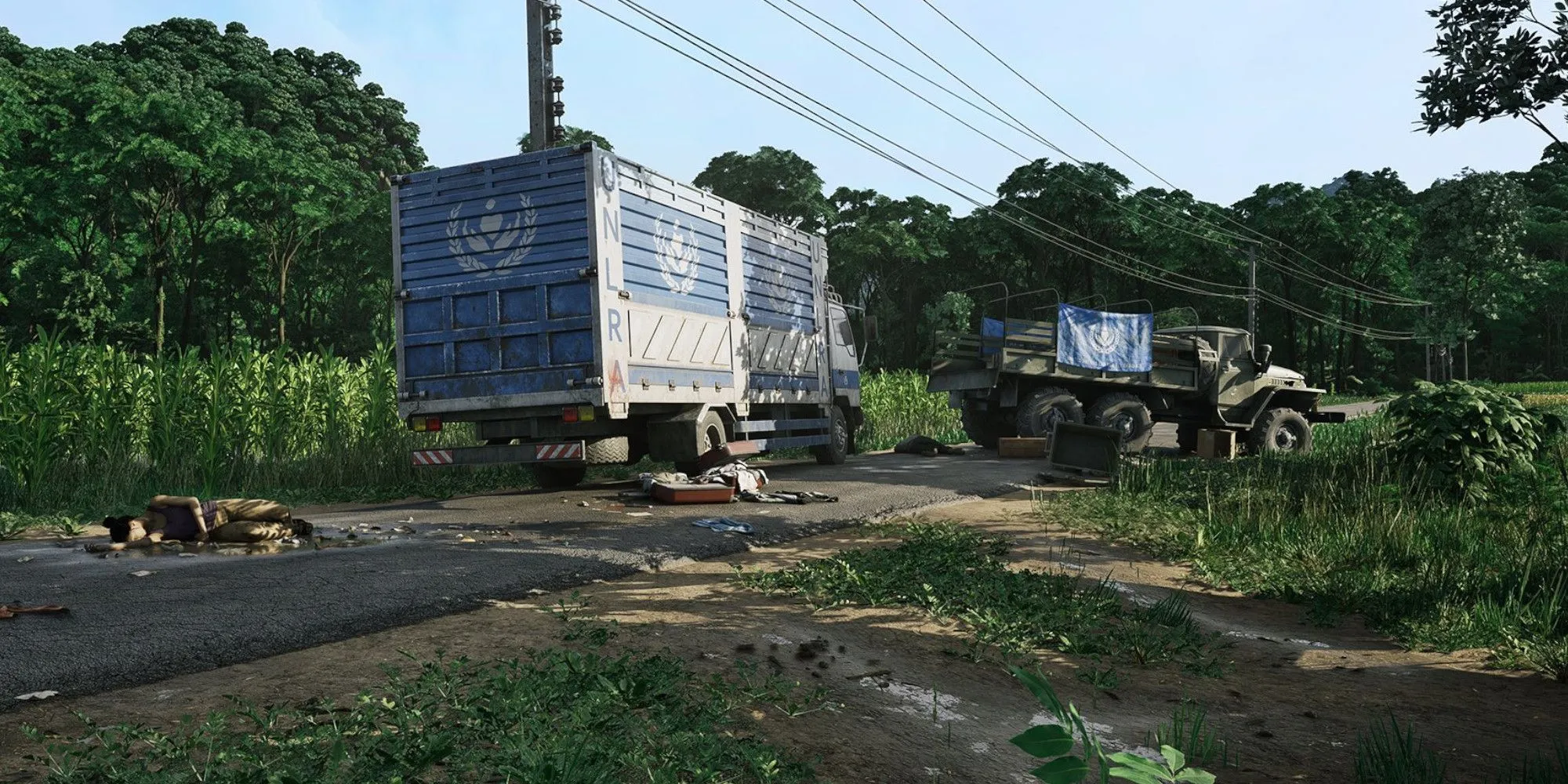 Người chơi trong game Gray Zone Warfare đang kiểm tra vết thương trên cánh tay của nhân vật