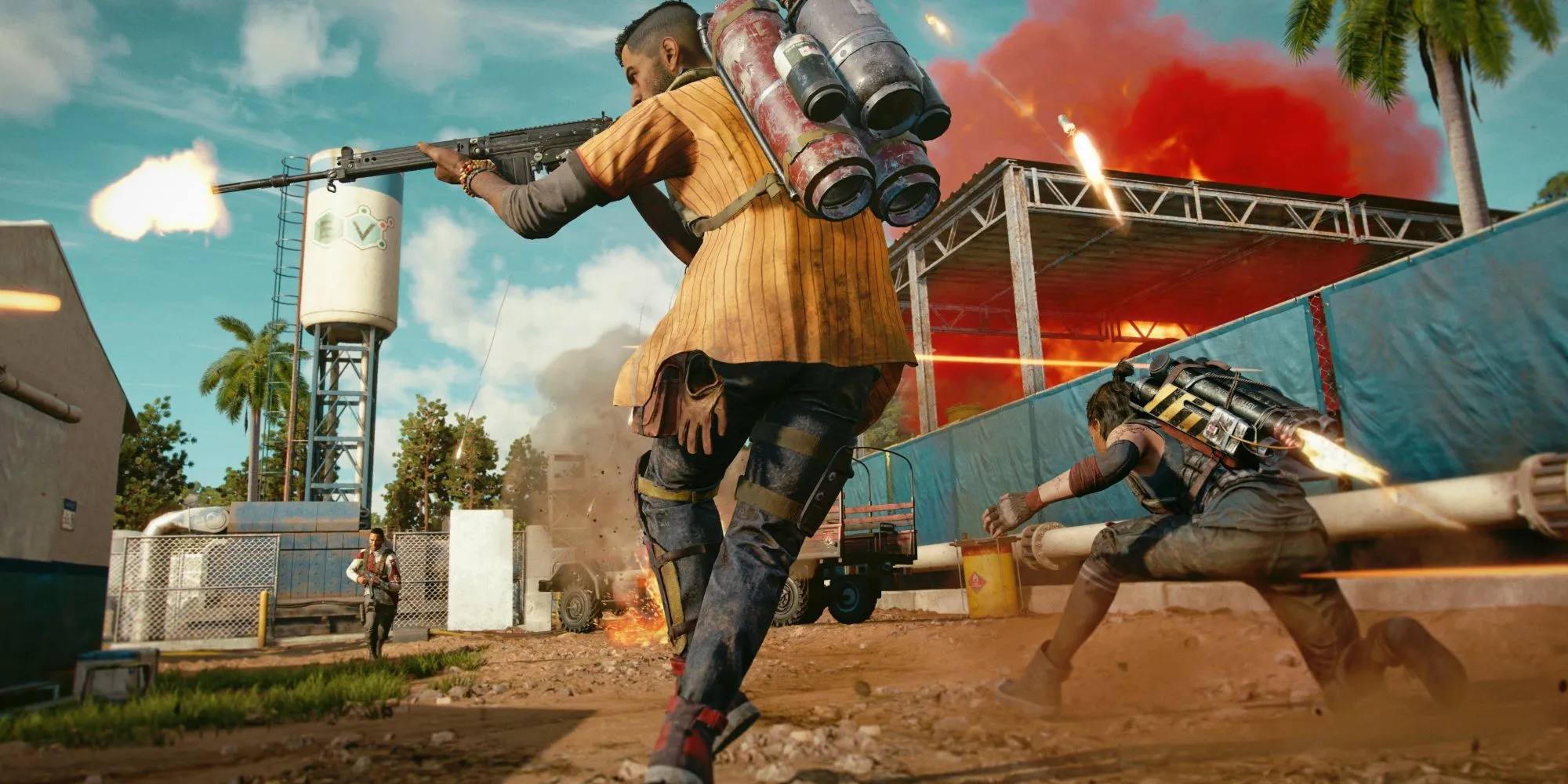 Nhân vật chính Dani Rojas sử dụng vũ khí độc đáo Resolver trong thế giới mở của Far Cry 6