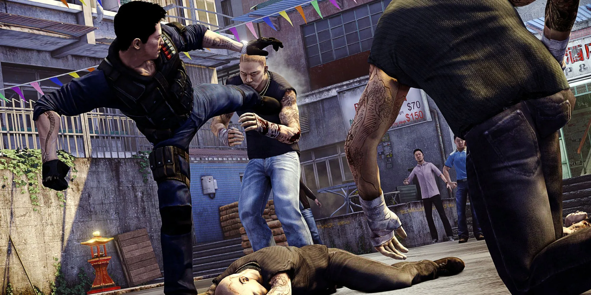 Nhân vật chính Wei Shen chiến đấu trong Sleeping Dogs tái hiện Hồng Kông