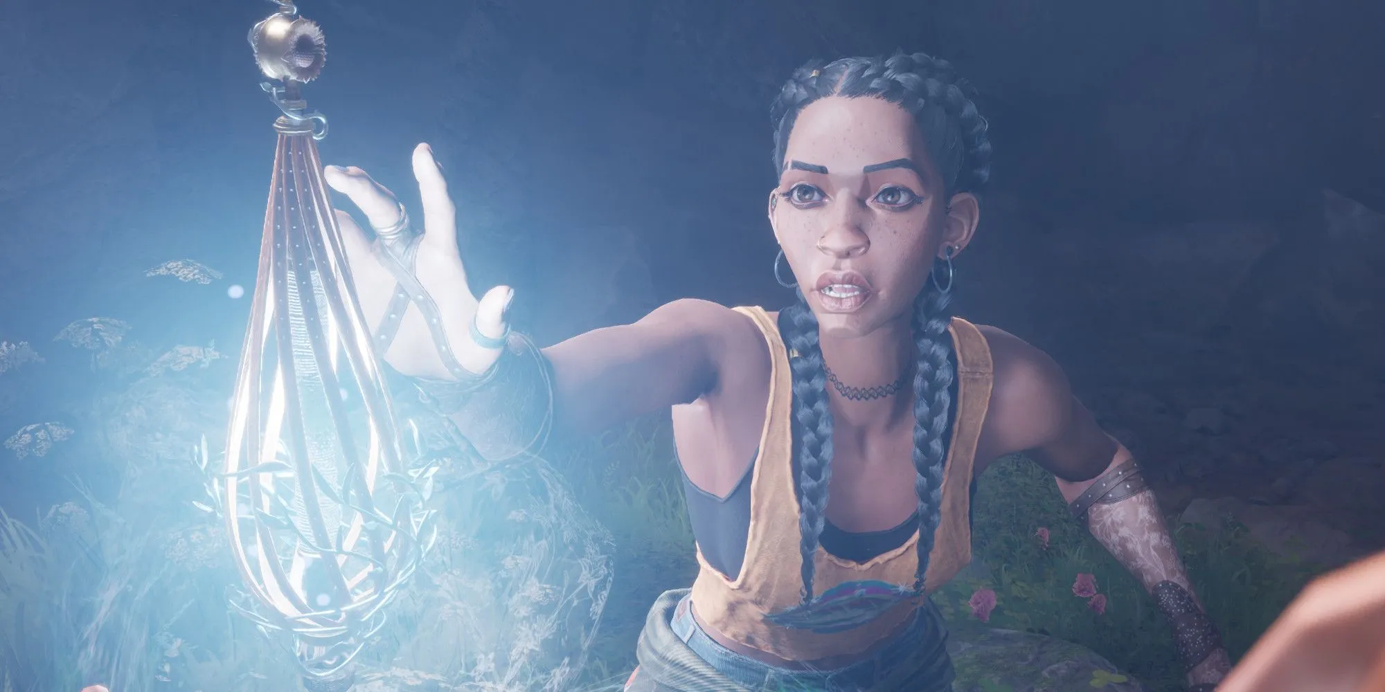 Nhân vật Hazel đối mặt sinh vật kỳ lạ trong game hành động phiêu lưu South of Midnight