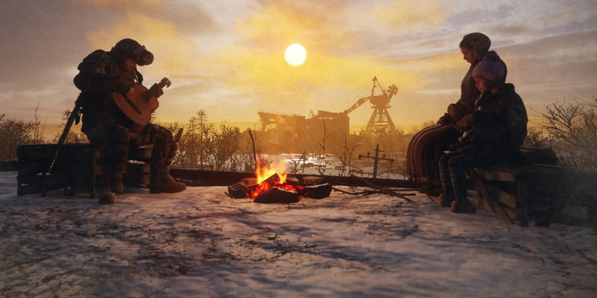 Nhân vật Stepan trên tàu hỏa tại khu vực Volga trong game Metro Exodus