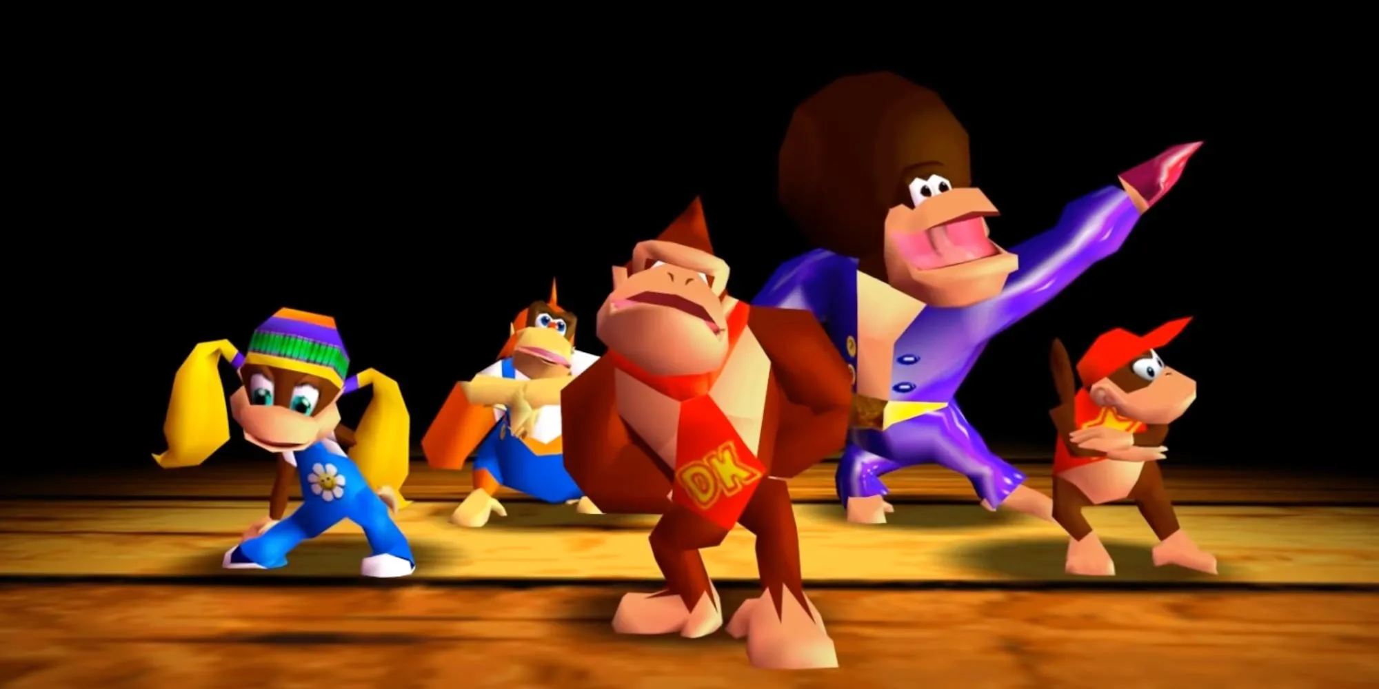 Phân cảnh các nhân vật nhà Donkey Kong biểu diễn rap trong Donkey Kong 64
