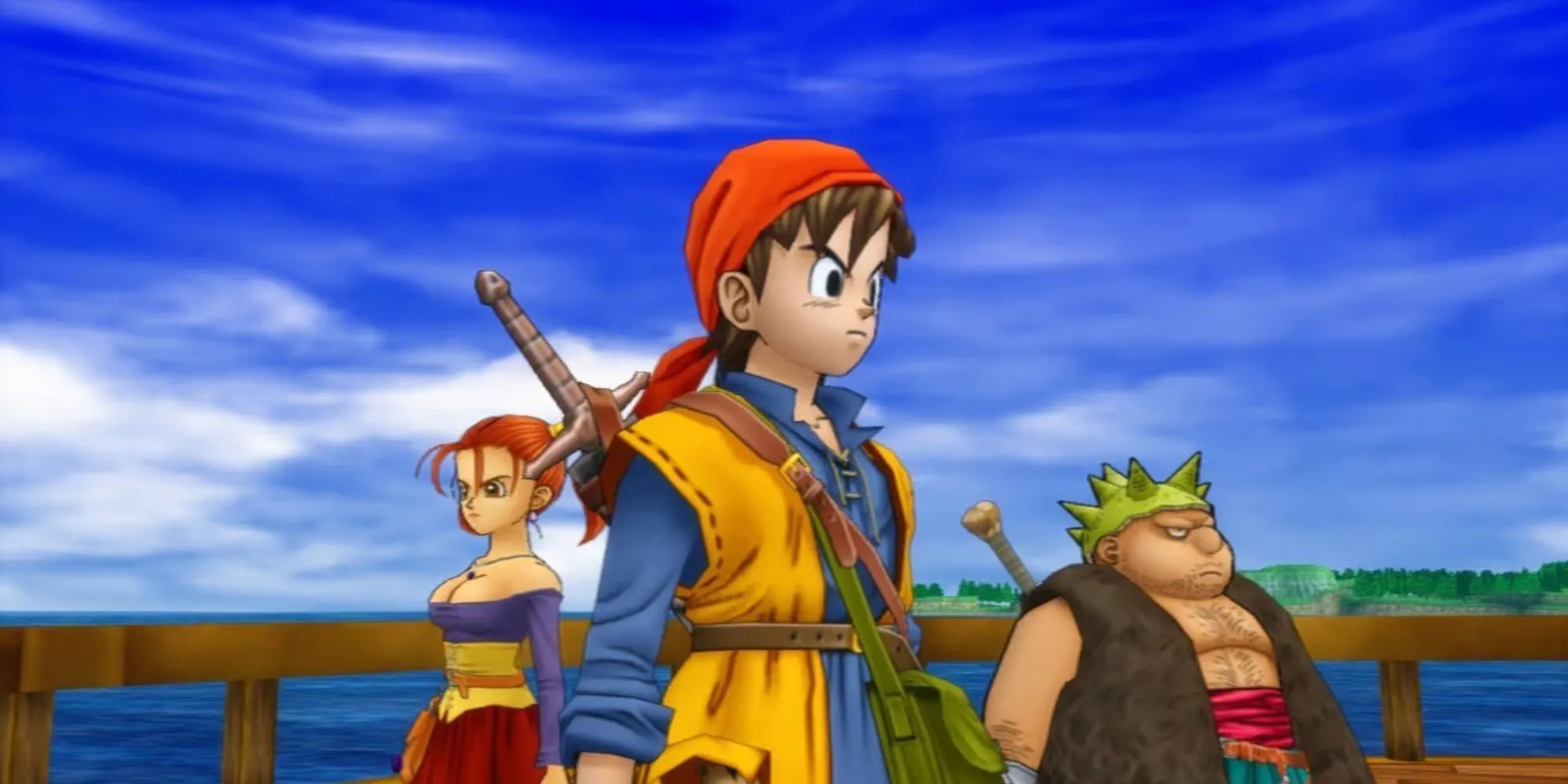Phong cảnh thế giới mở đầy màu sắc trong game Dragon Quest VIII: Journey of the Cursed King