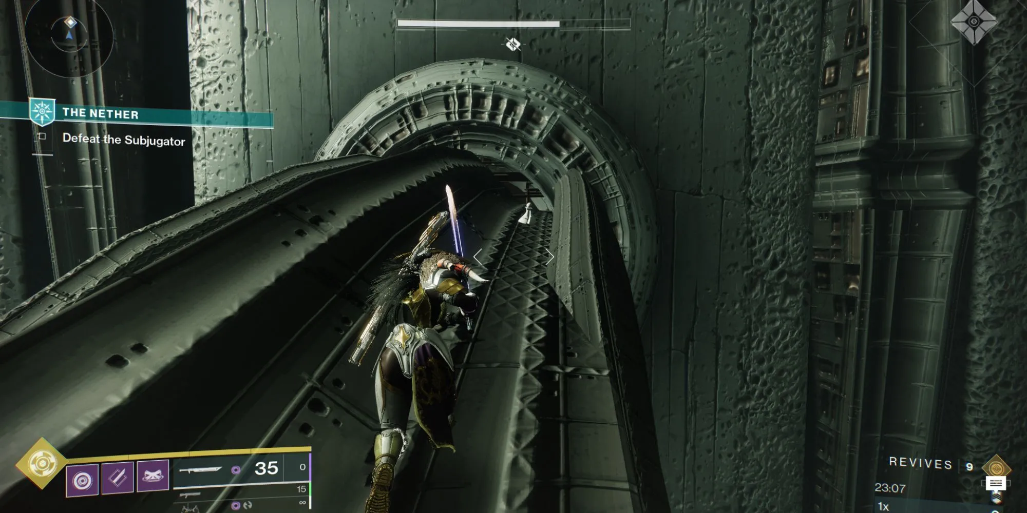 Quân cờ bí ẩn trên các bệ biến mất gần boss Subjugator ở Hall of Souls, The Nether Destiny 2