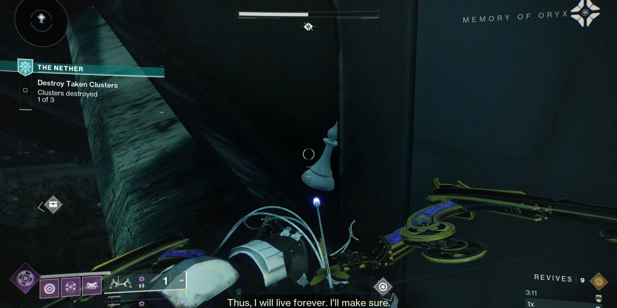Quân cờ bí ẩn trên con tàu Skyburner bị rơi ở cuối Mausoleum, The Nether Destiny 2