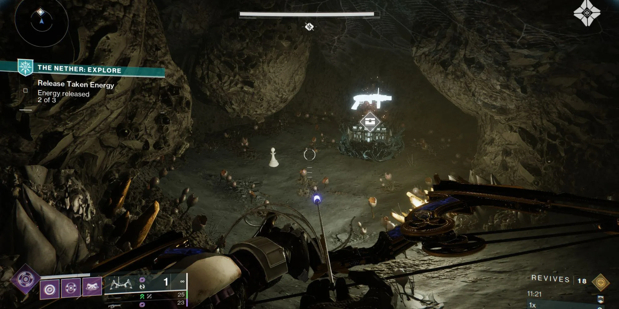 Quân cờ bí ẩn trong căn phòng có rương vũ khí ở The Founts, The Nether Destiny 2