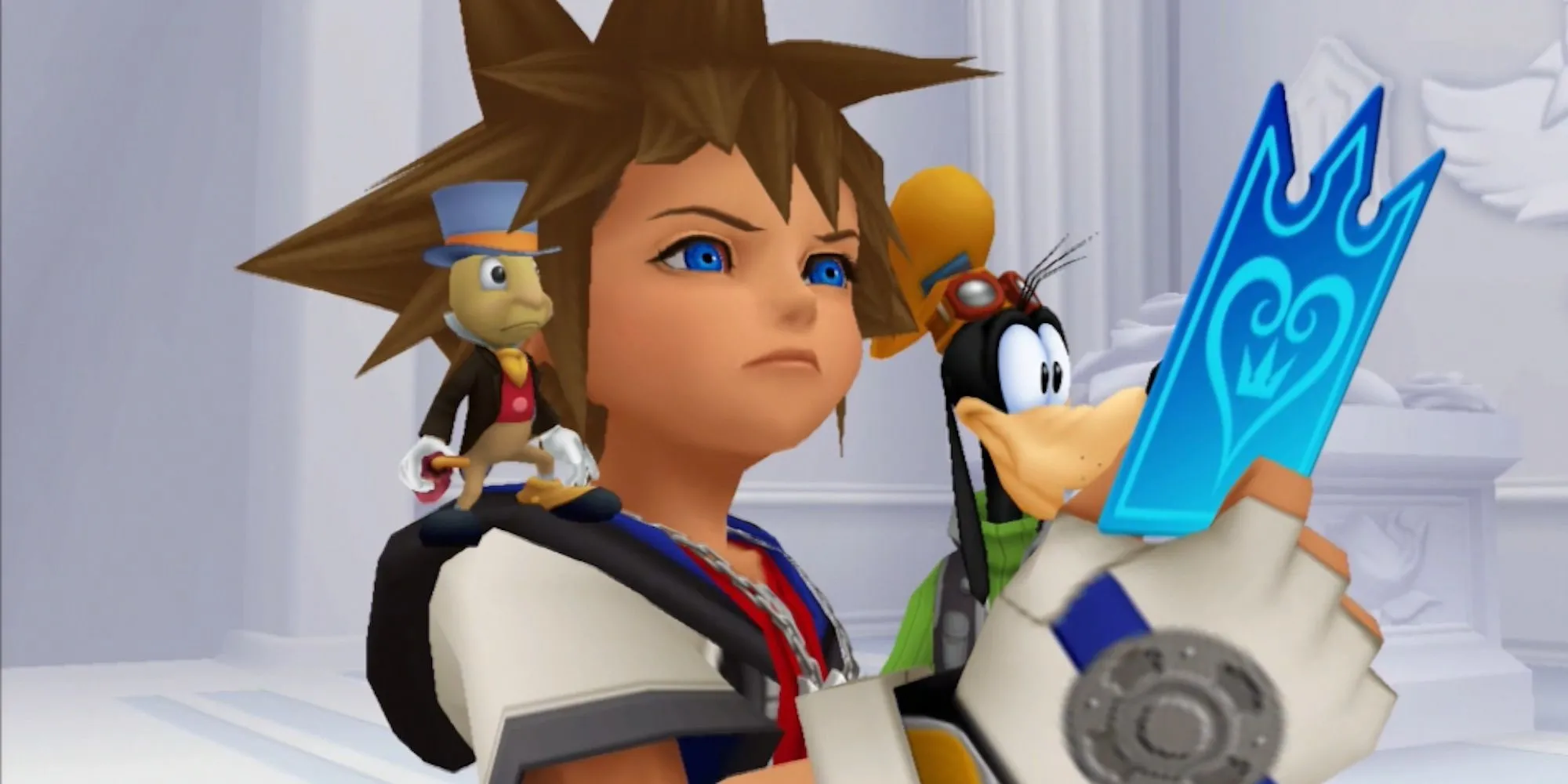 Sora cầm một lá bài trong Kingdom Hearts Re:Chain of Memories