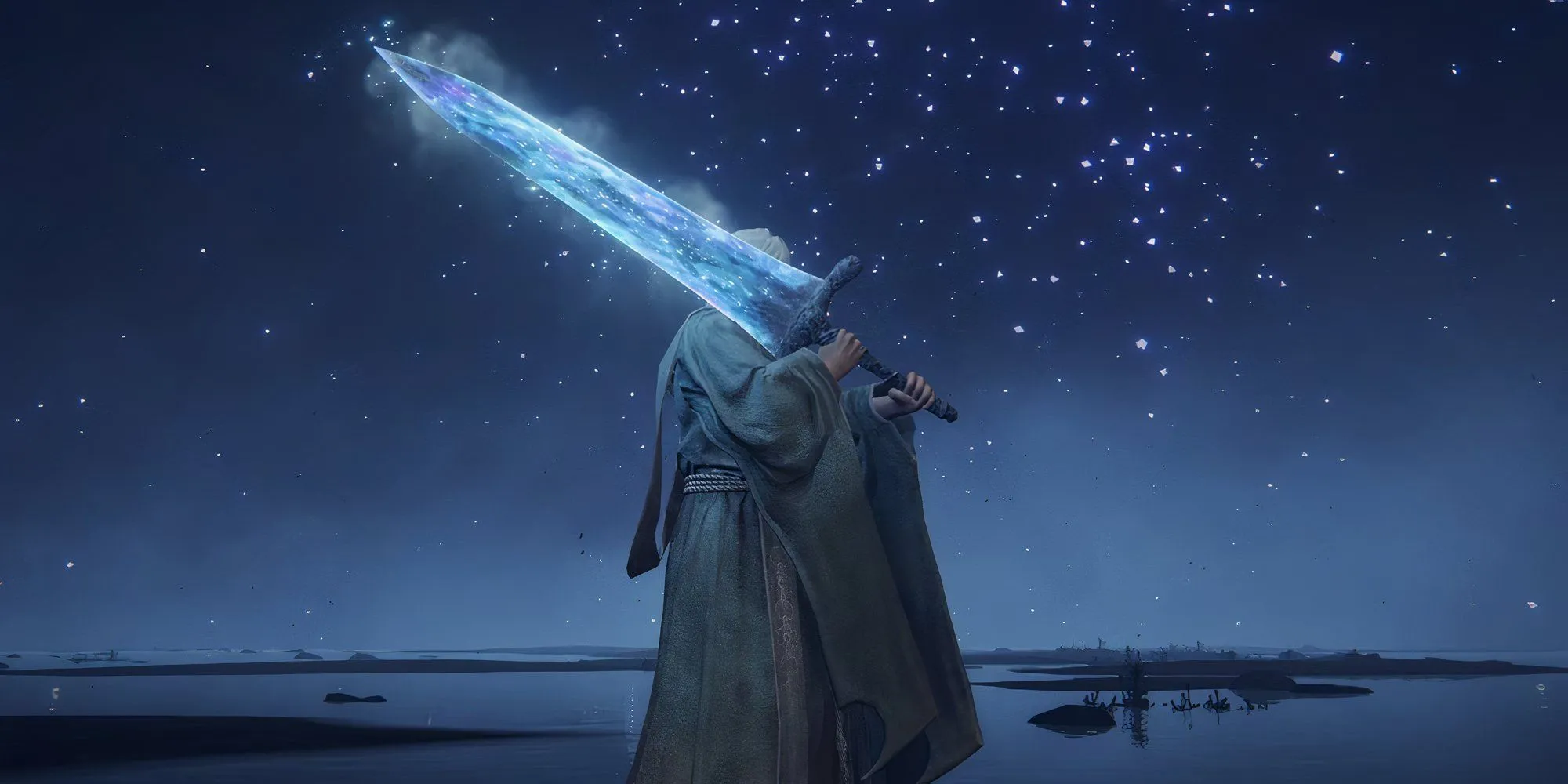 Thanh đại kiếm Moonlight Greatsword phát sáng trong game Soulsborne