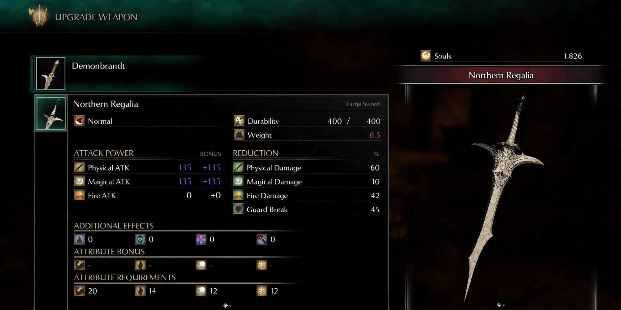 Thanh kiếm Northern Regalia trong Demon's Souls
