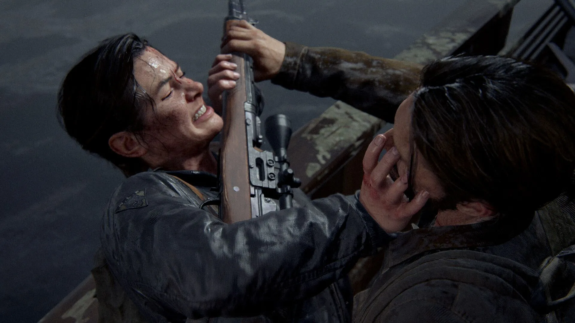 The Last of Us Part 2 Remastered - Ellie và Abby đối mặt trong khung cảnh tuyết rơi