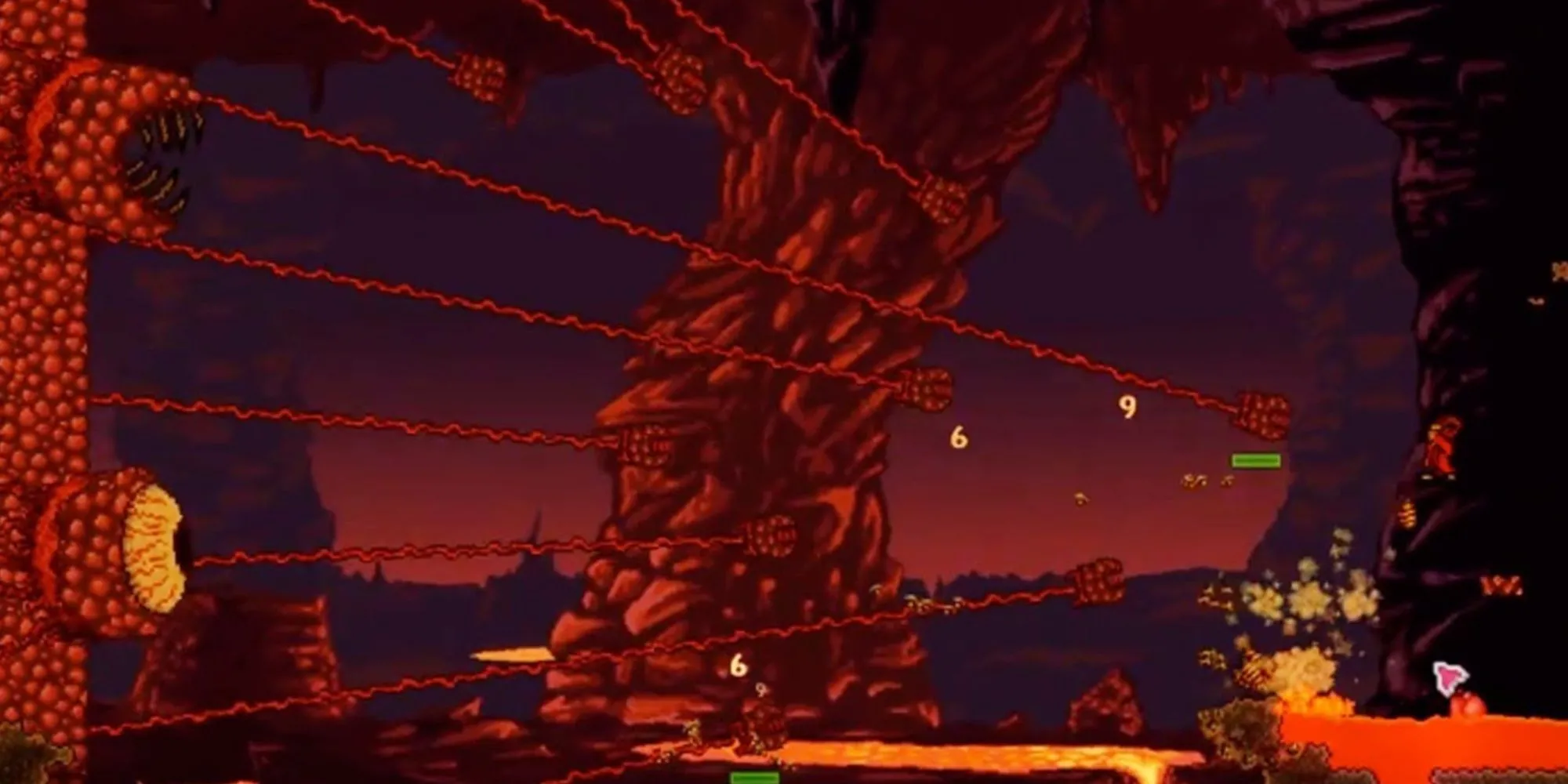 Trận chiến với boss Terraria Wall of Flesh ở địa ngục