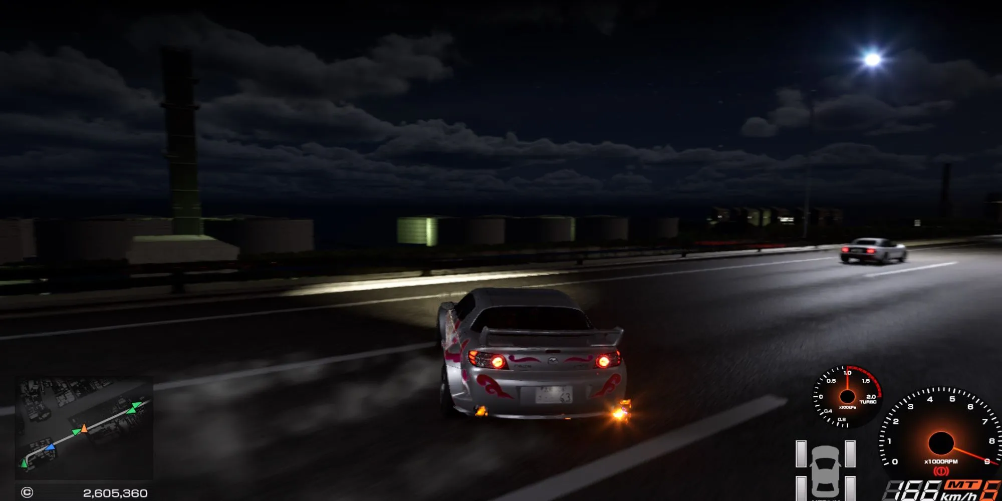Xe đua độ đang drift trên đường cao tốc đêm trong Tokyo Xtreme Racer
