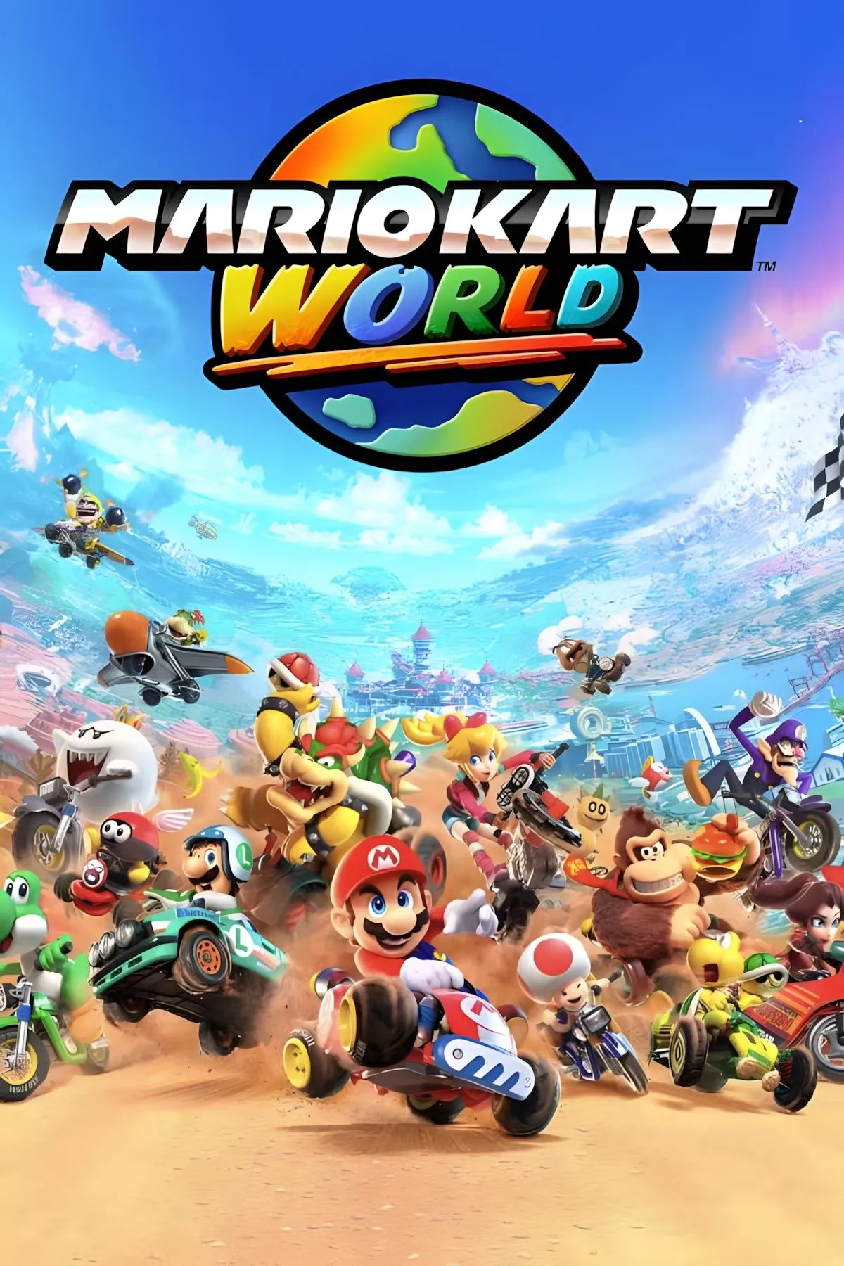 Ảnh bìa chính thức của game Mario Kart World