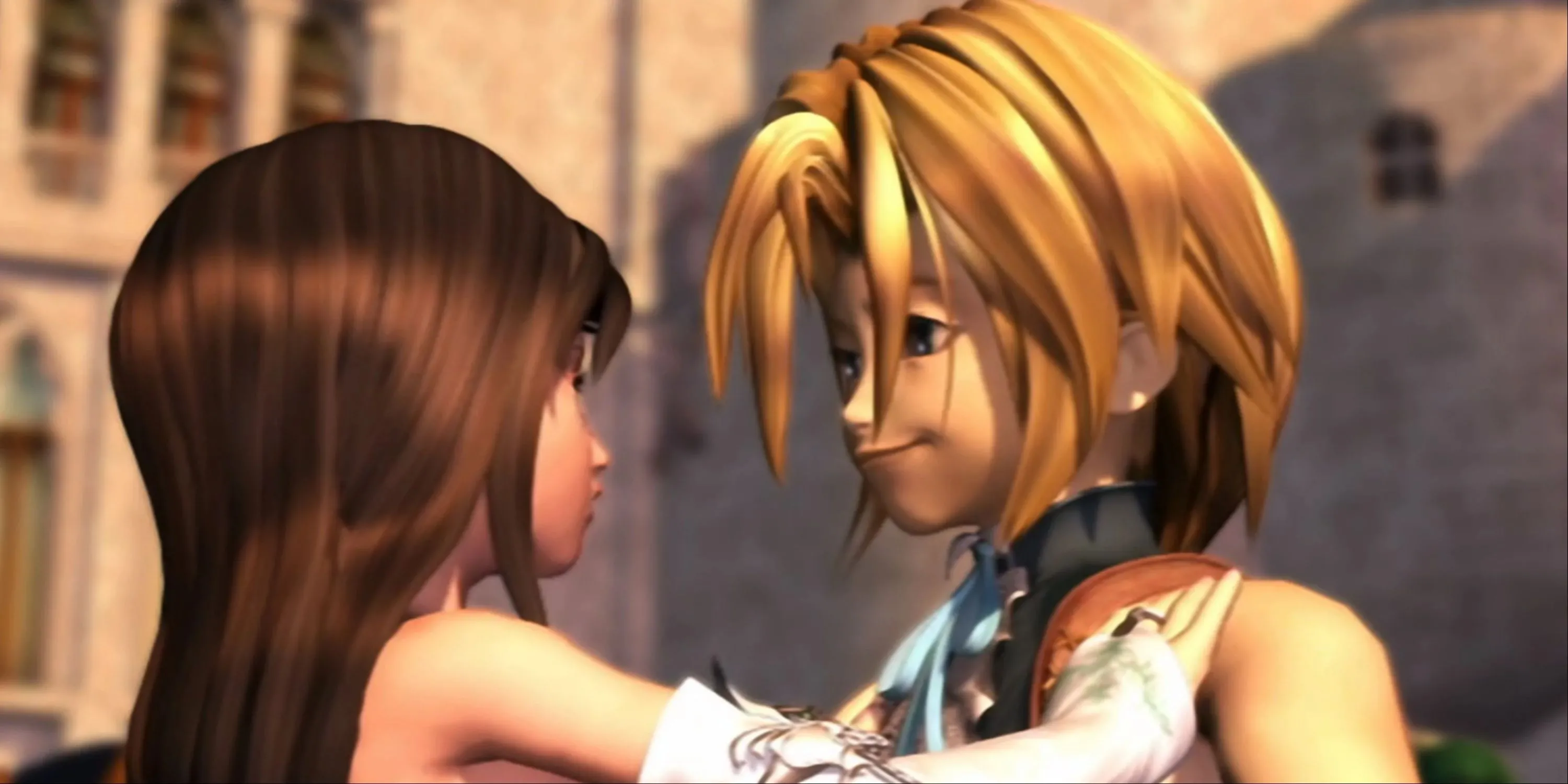Cảnh Zidane và Garnet đoàn tụ cuối game Final Fantasy 9