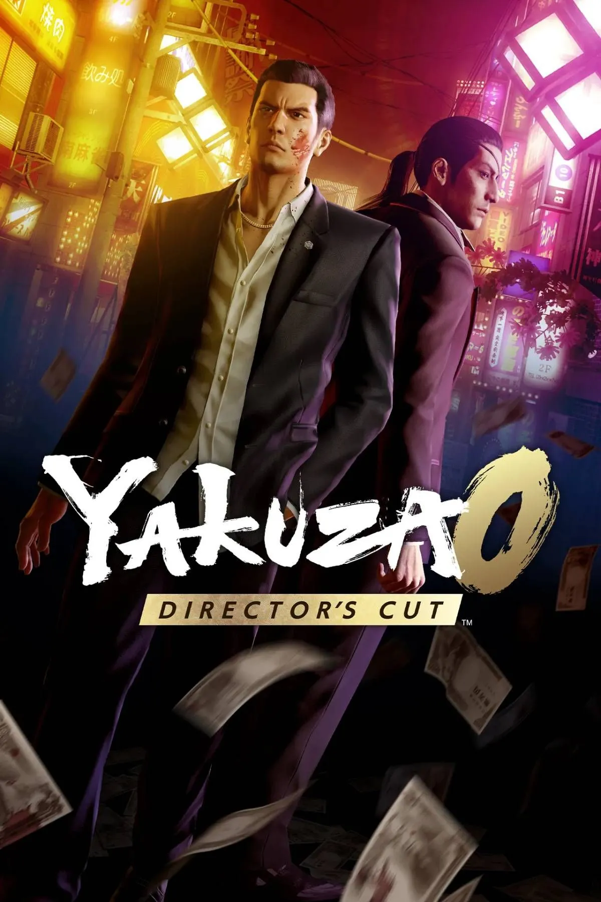 Ảnh bìa chính thức của Yakuza 0 Director's Cut, thể hiện tinh thần game hành động phiêu lưu