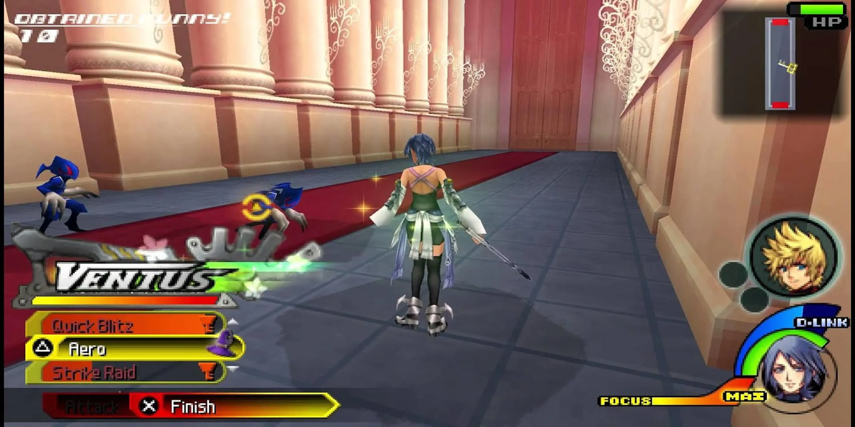 Aqua đang chiến đấu trong Kingdom Hearts Birth by Sleep