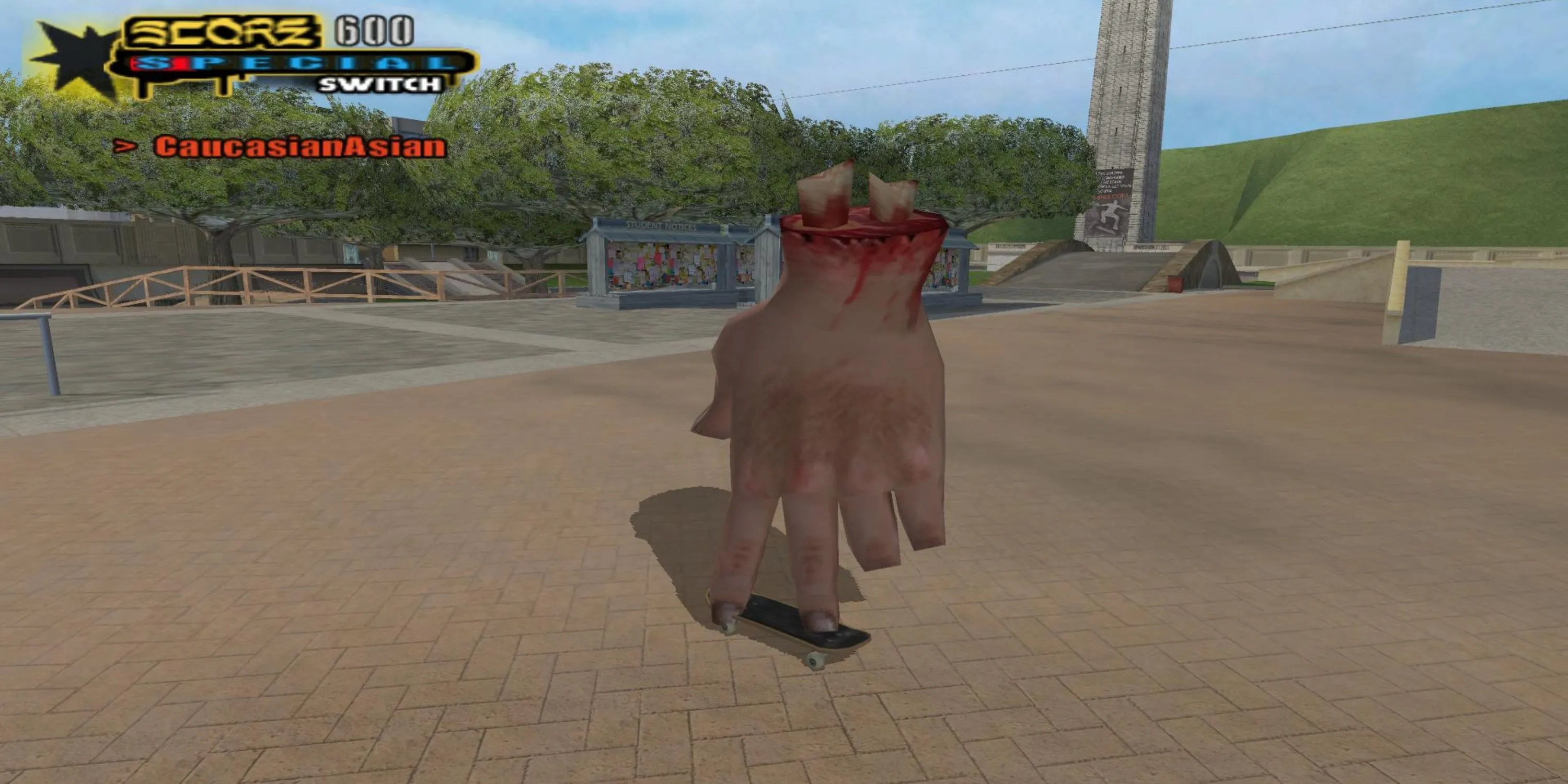 Bàn tay bí ẩn The Hand trượt ván trong Tony Hawk's Underground 2