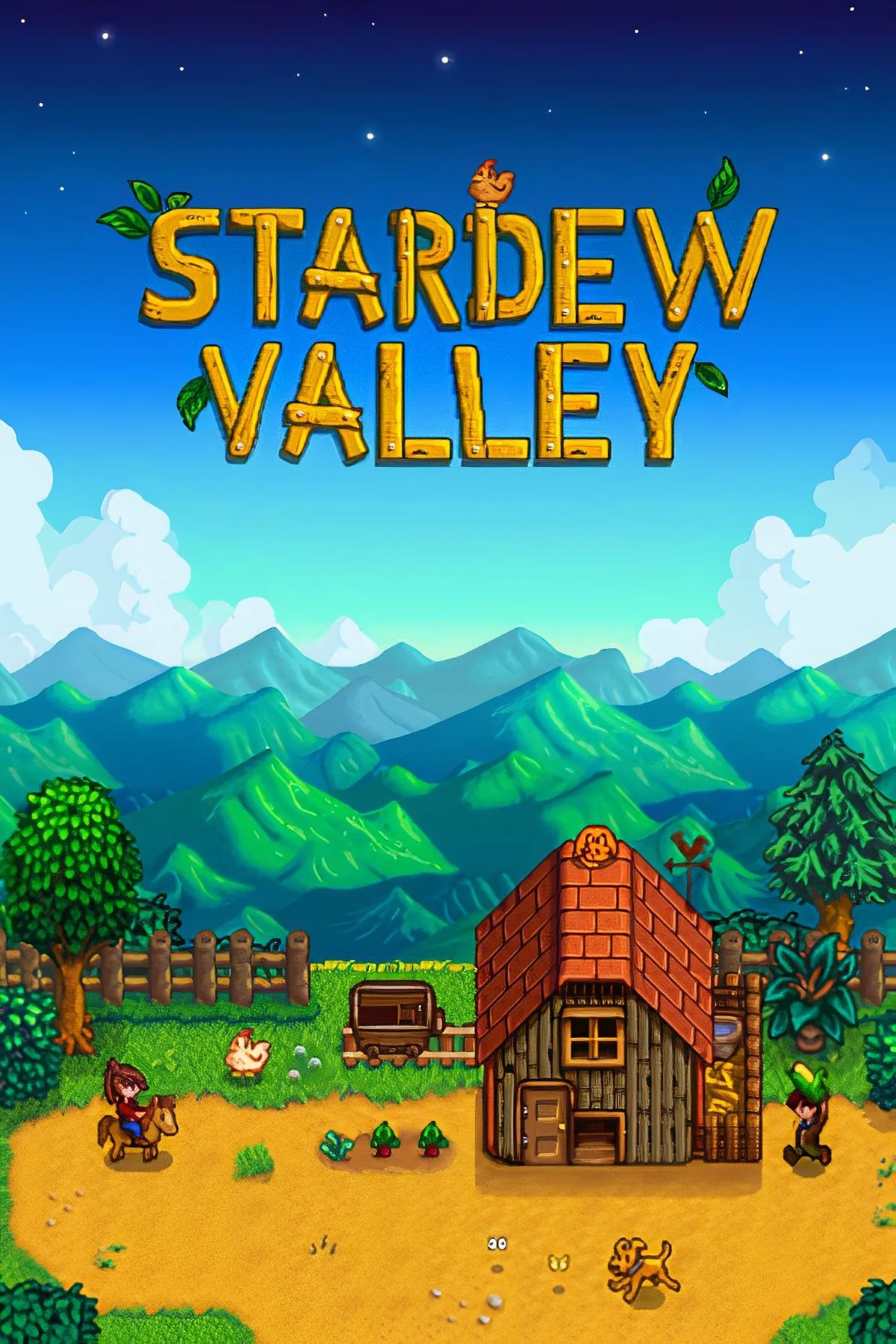 Biểu tượng Stardew Valley minh họa thể loại mô phỏng nông trại và các nền tảng hỗ trợ