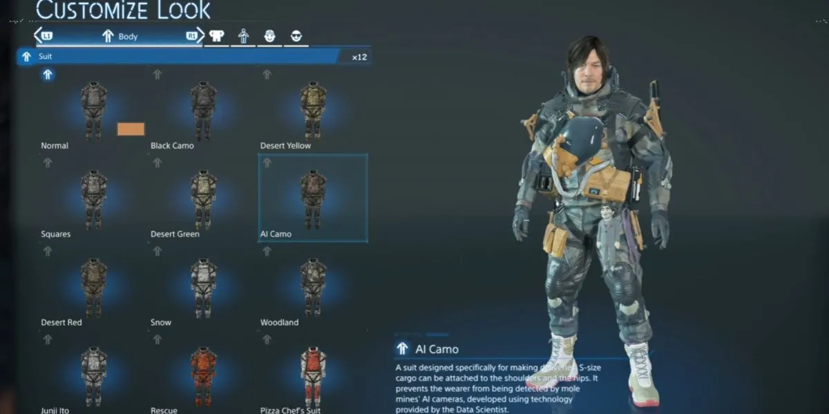 Bộ AI Camo Suit giúp Sam vô hiệu hóa mìn trong Death Stranding 2
