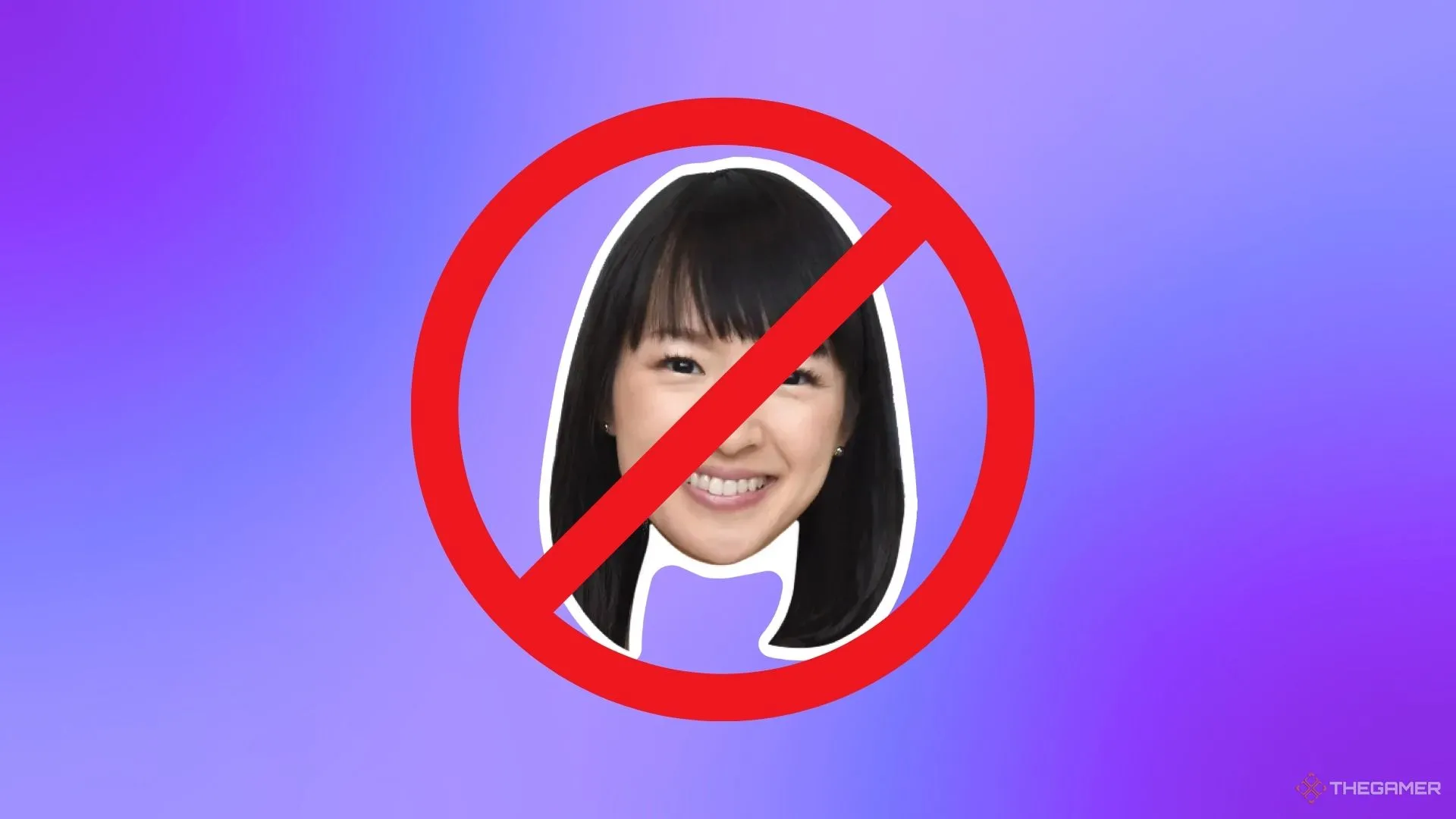 Bức ảnh Marie Kondo bị che khuất bởi biển báo dừng, biểu tượng cho sự hỗn loạn và sắp xếp trong Date Everything