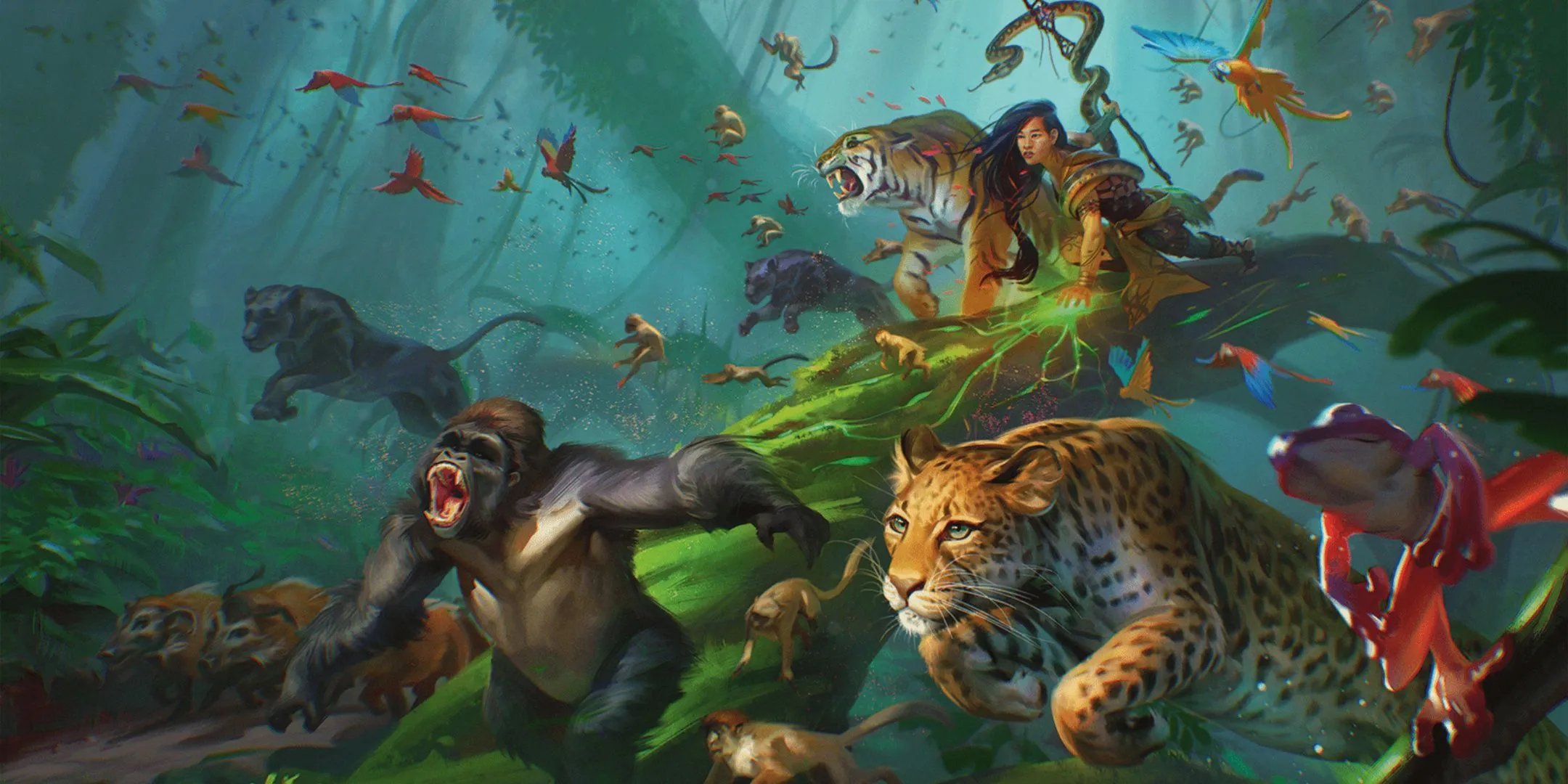 Các sinh vật rừng nhiệt đới phản ứng với lời triệu hồi của một Druid, liên quan đến phép Polymorph
