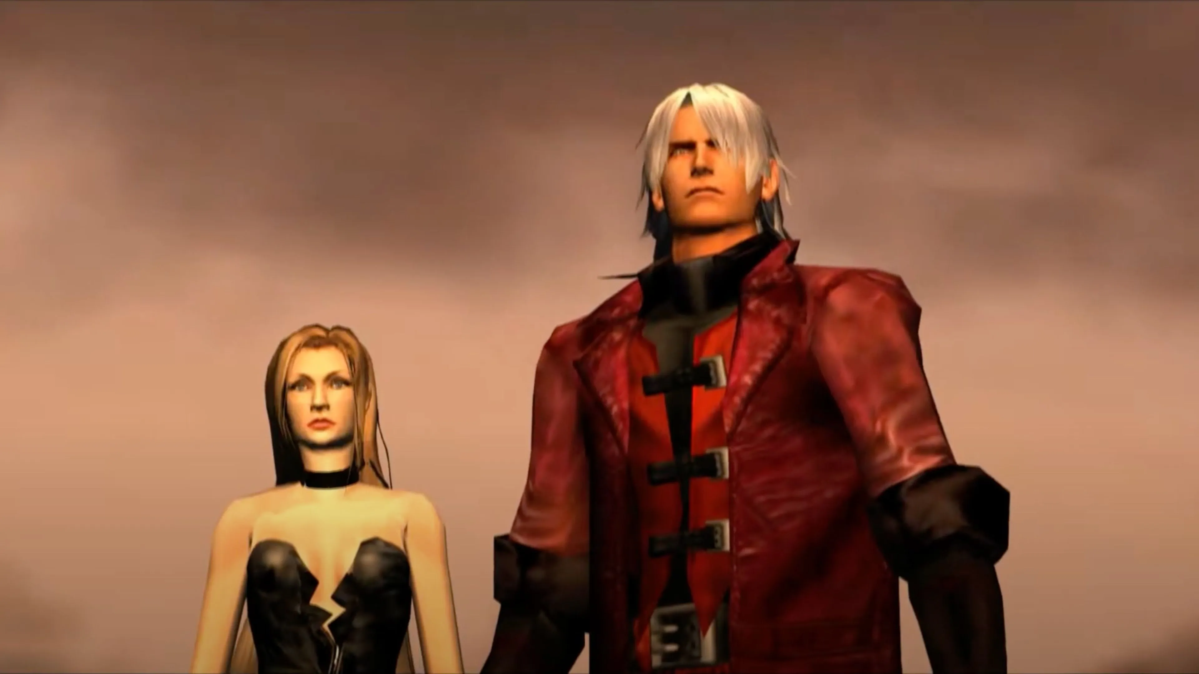 Cảnh gameplay của Devil May Cry với Dante sử dụng kiếm Rebellion.